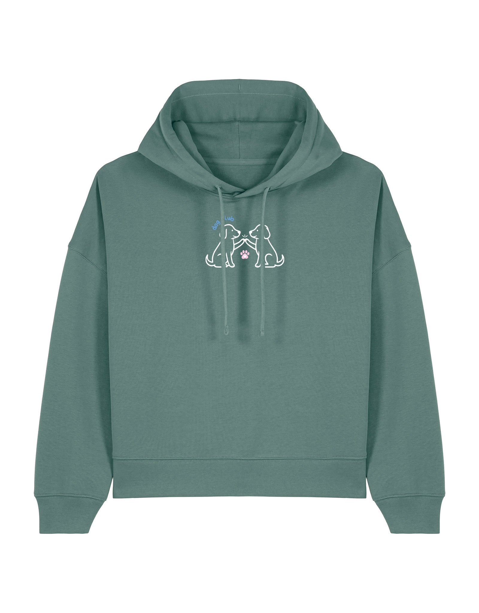 Dog Club Embroidered Boxy Organic Cotton Hoodie