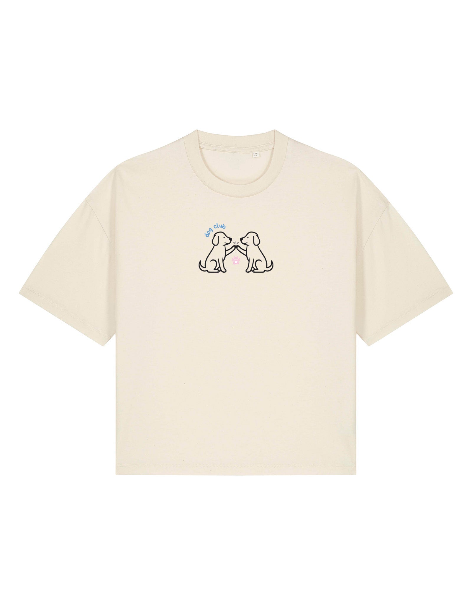 Dog Club Embroidered Boxy Organic Cotton Tee