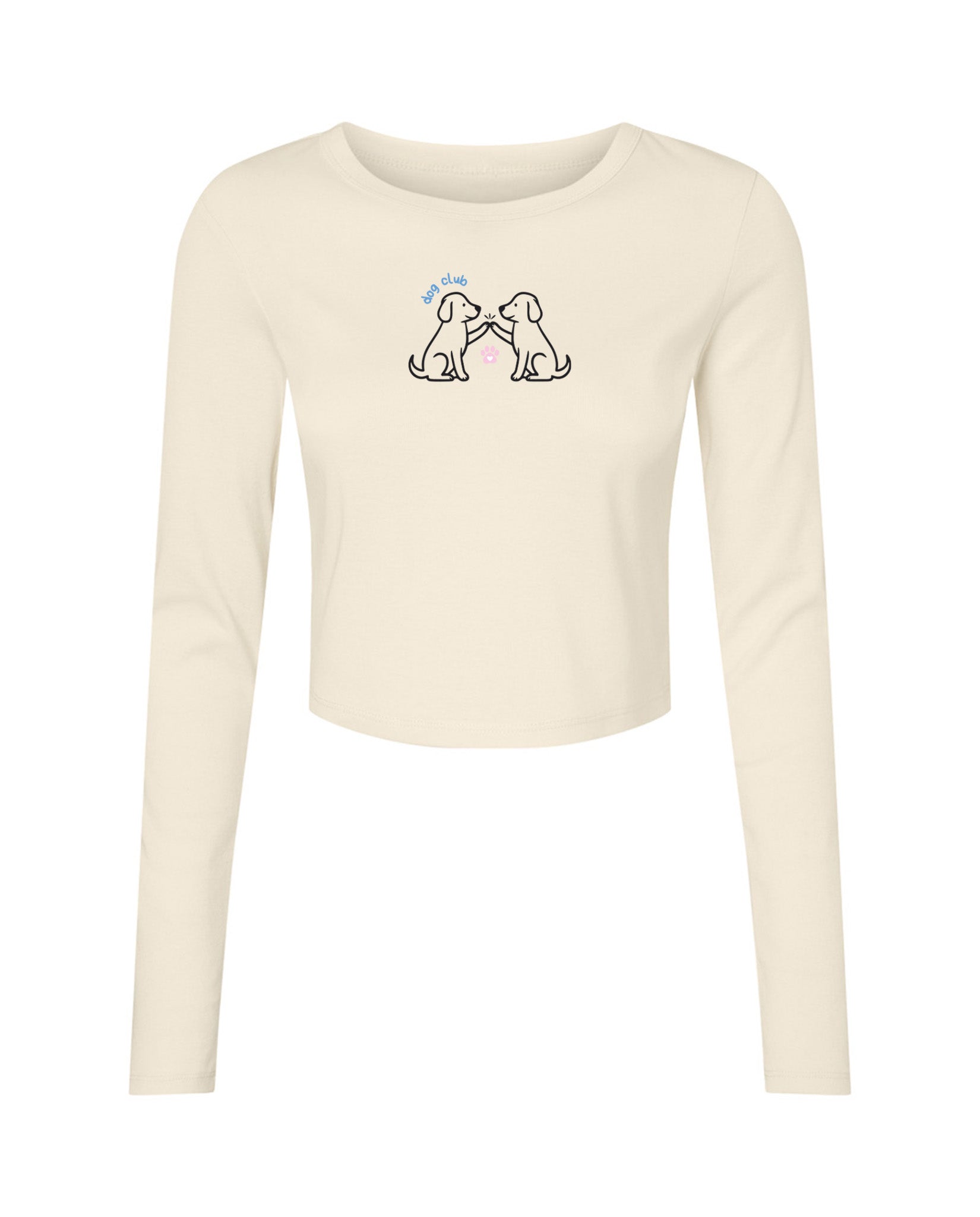 Dog Club Embroidered Micro Rib Long Sleeved Tee