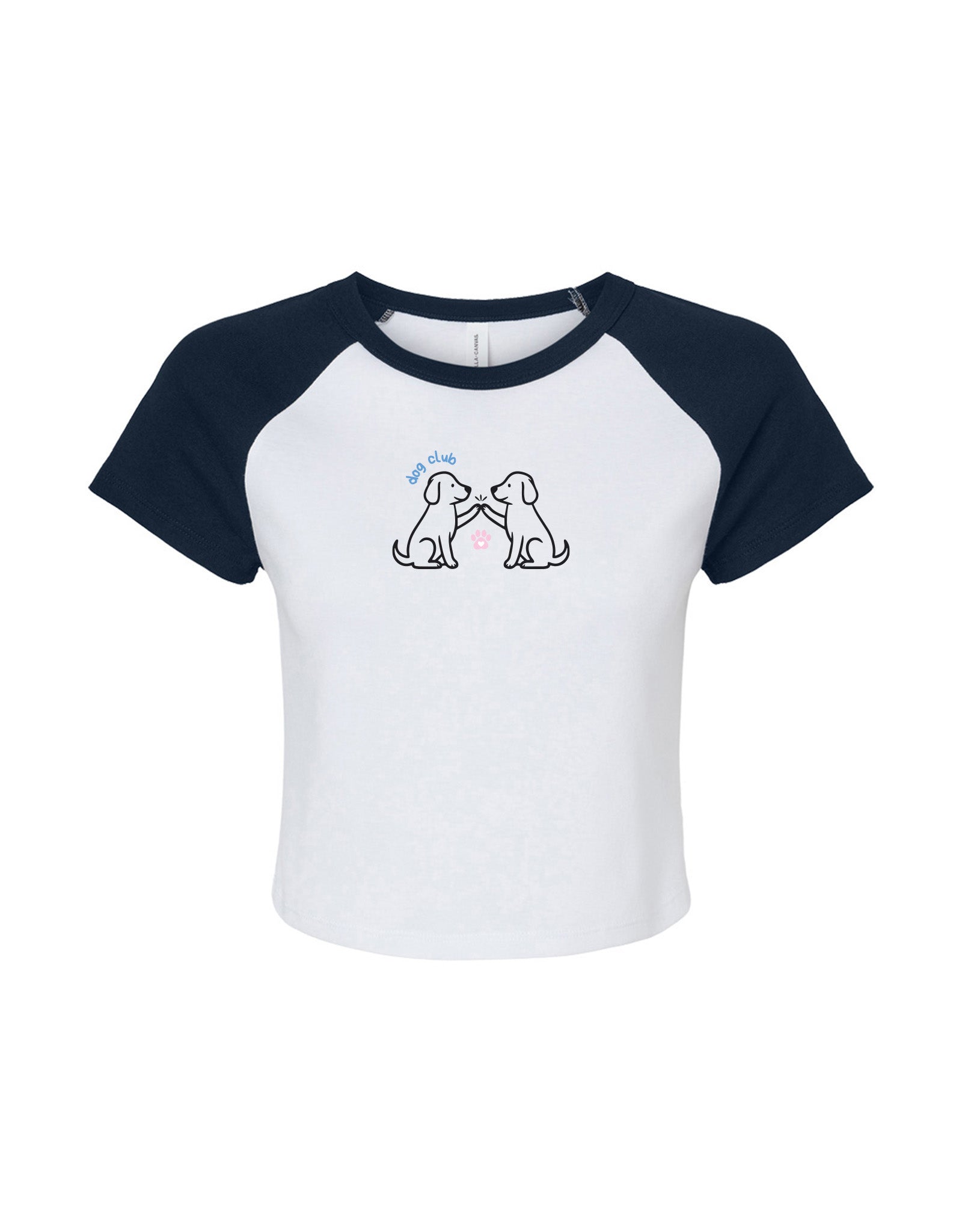 Dog Club Embroidered Micro Rib Raglan Baby Tee