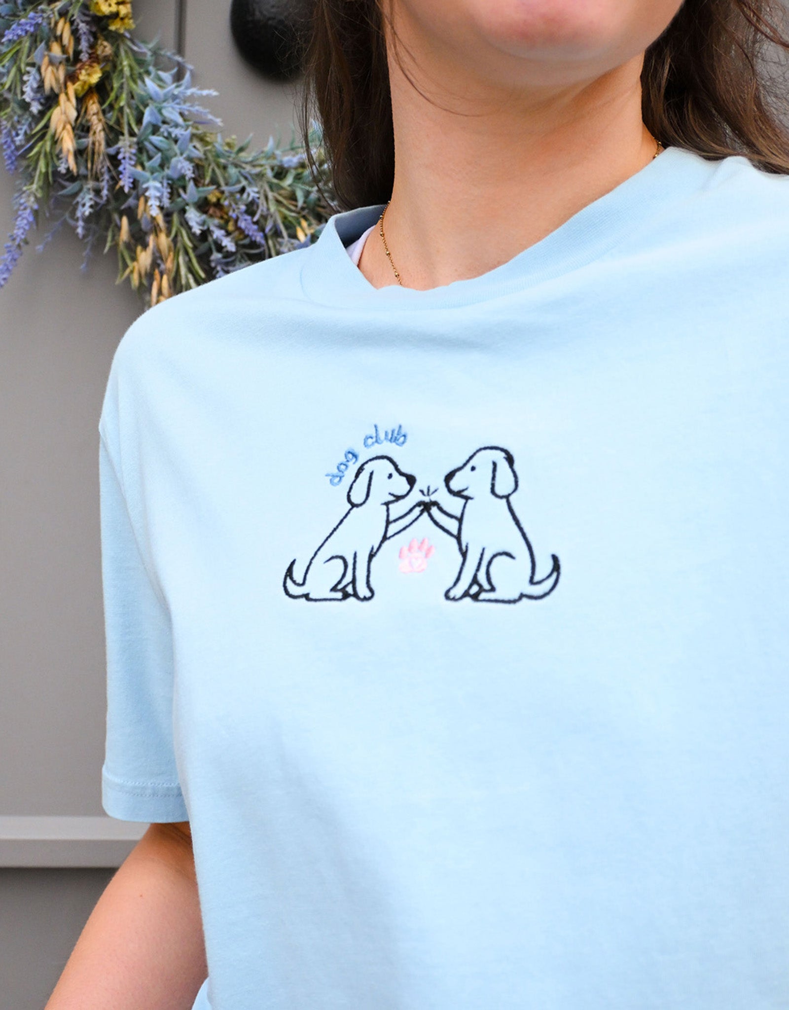 Dog Club Embroidered Organic Cotton T-Shirt