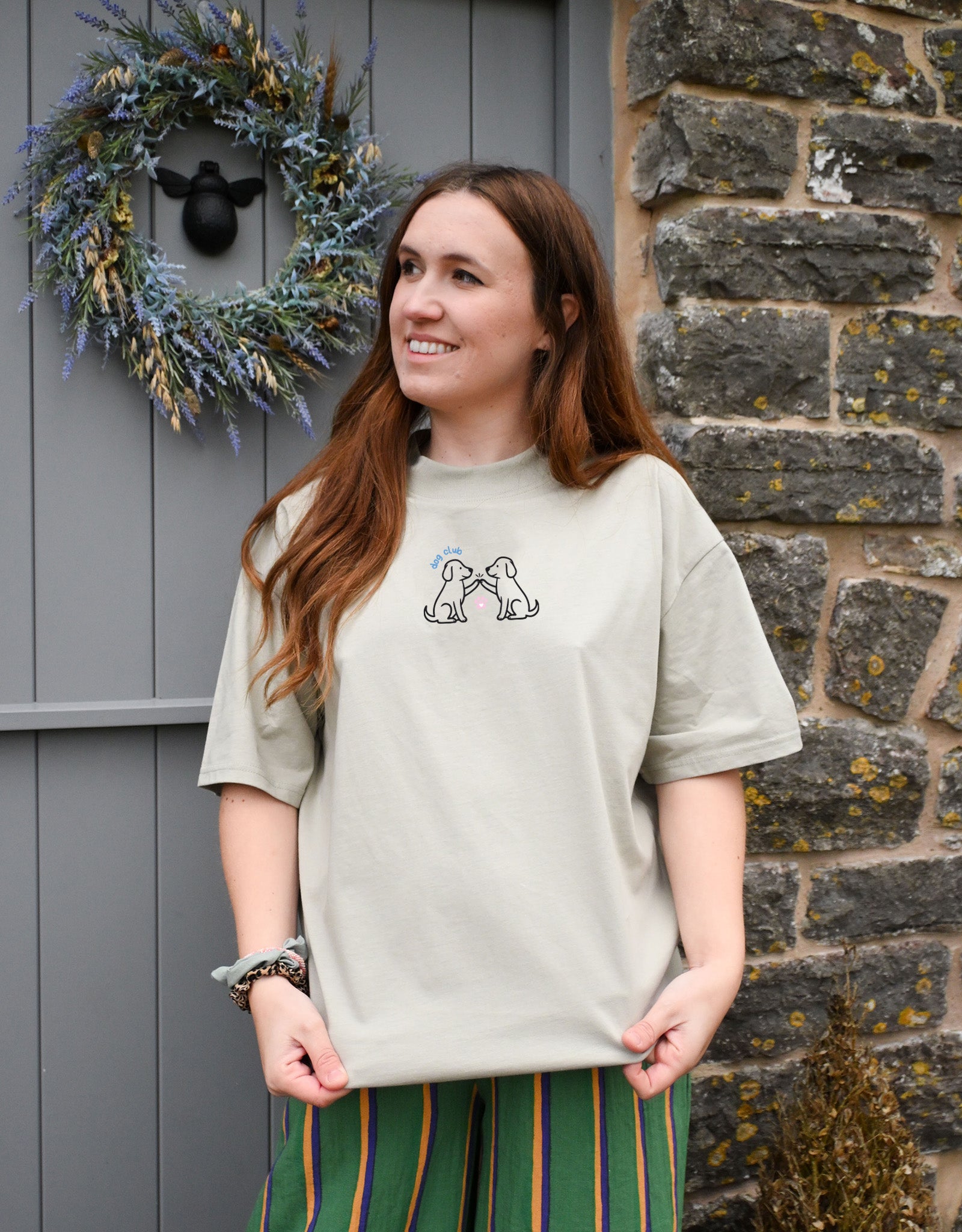 Dog Club Embroidered Oversized Organic Cotton Tee