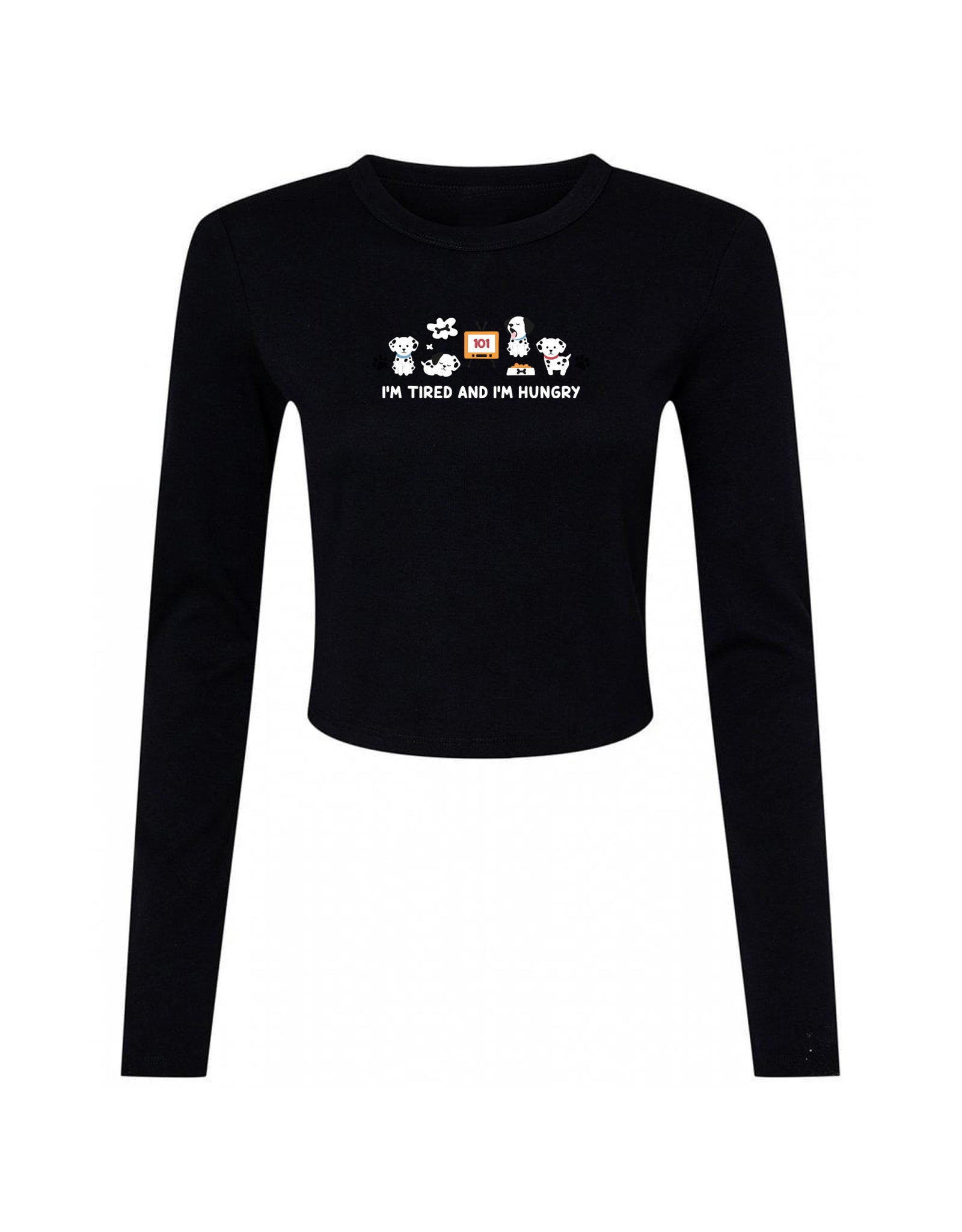 Dogs Embroidered Micro Rib Long Sleeved Tee