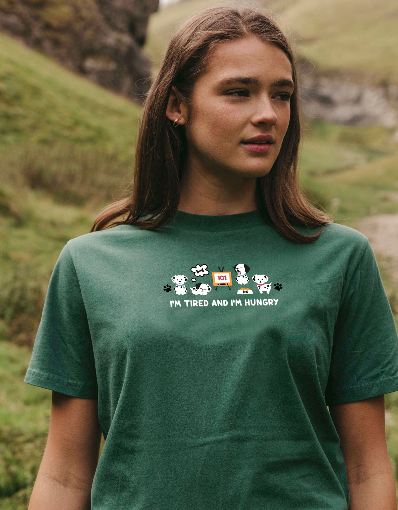 Dogs Embroidered Organic Cotton T-Shirt