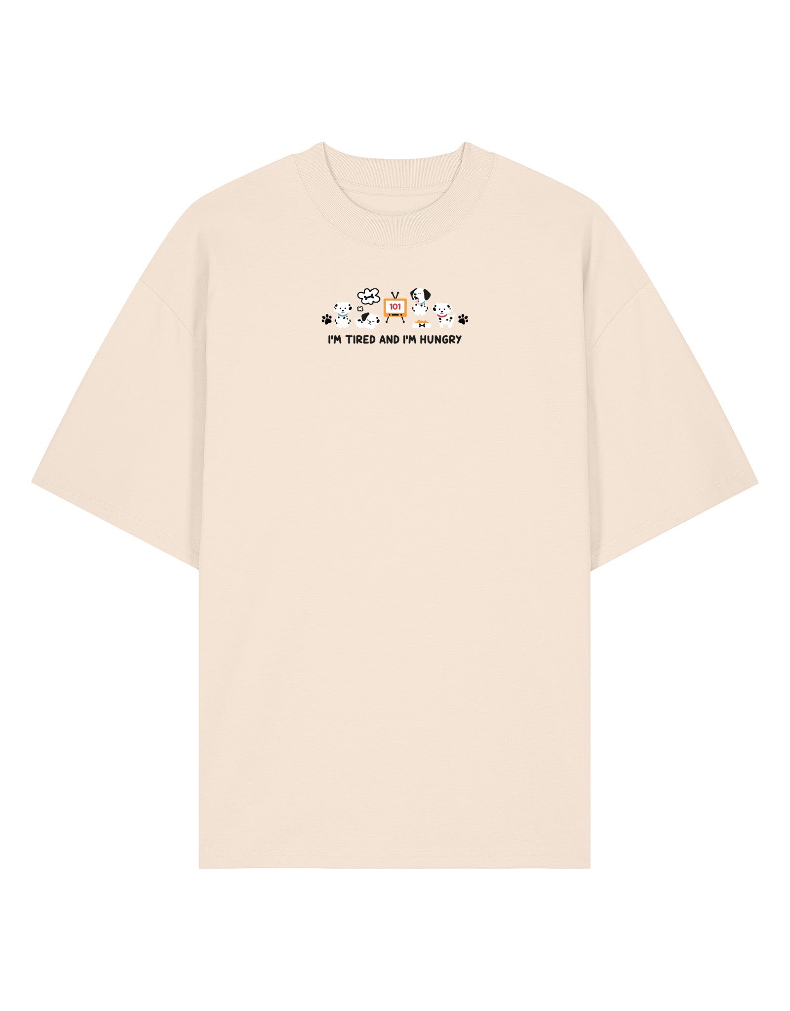 Dogs Embroidered Oversized Organic Cotton T-Shirt