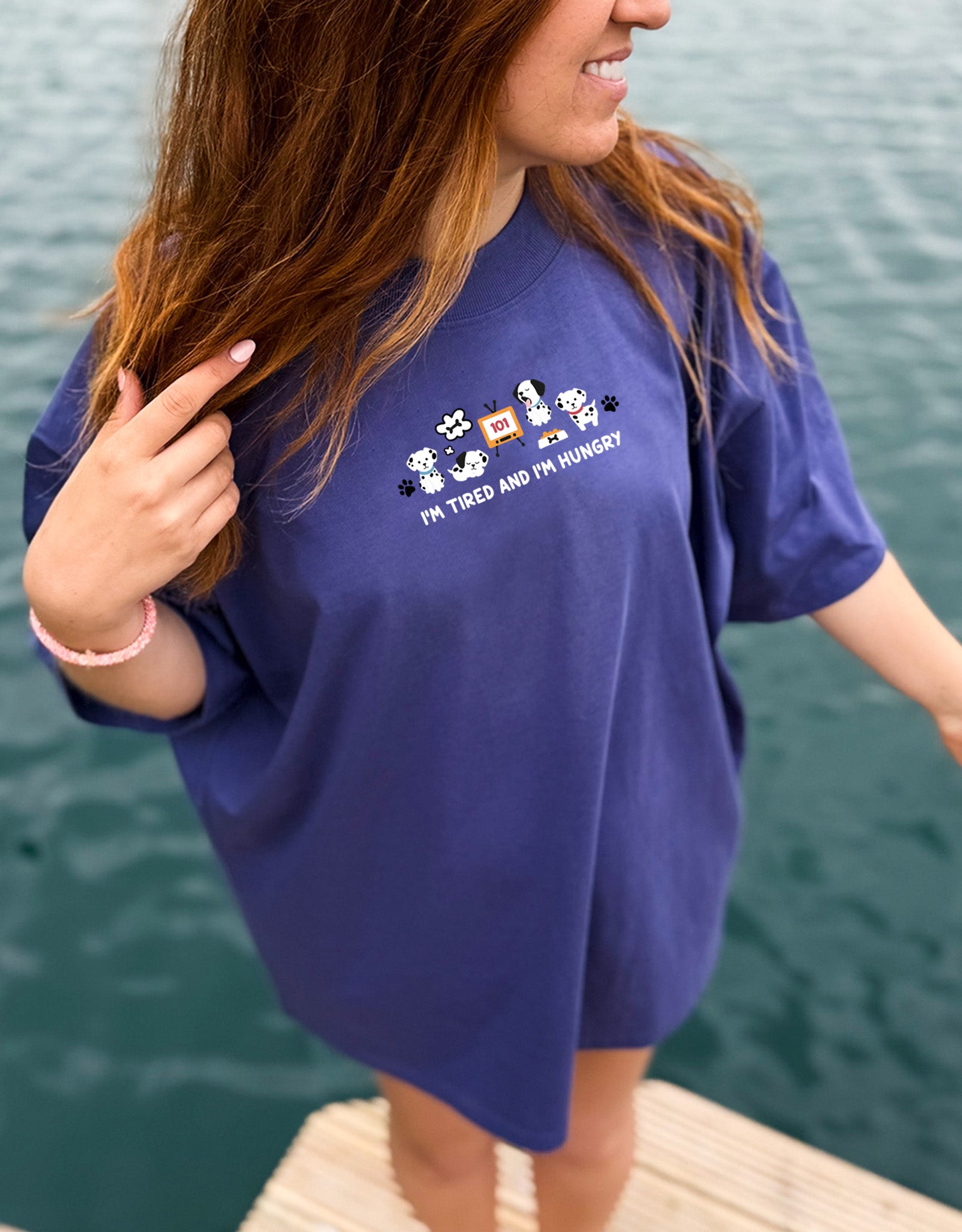 Dogs Embroidered Oversized Organic Cotton T-Shirt