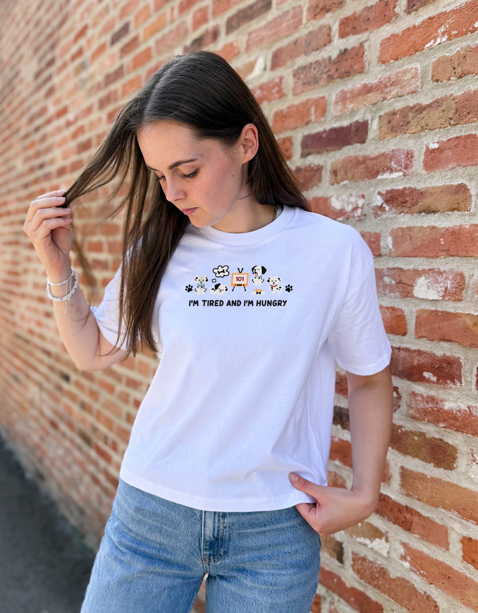 Dogs Embroidered Boxy Organic Cotton Tee