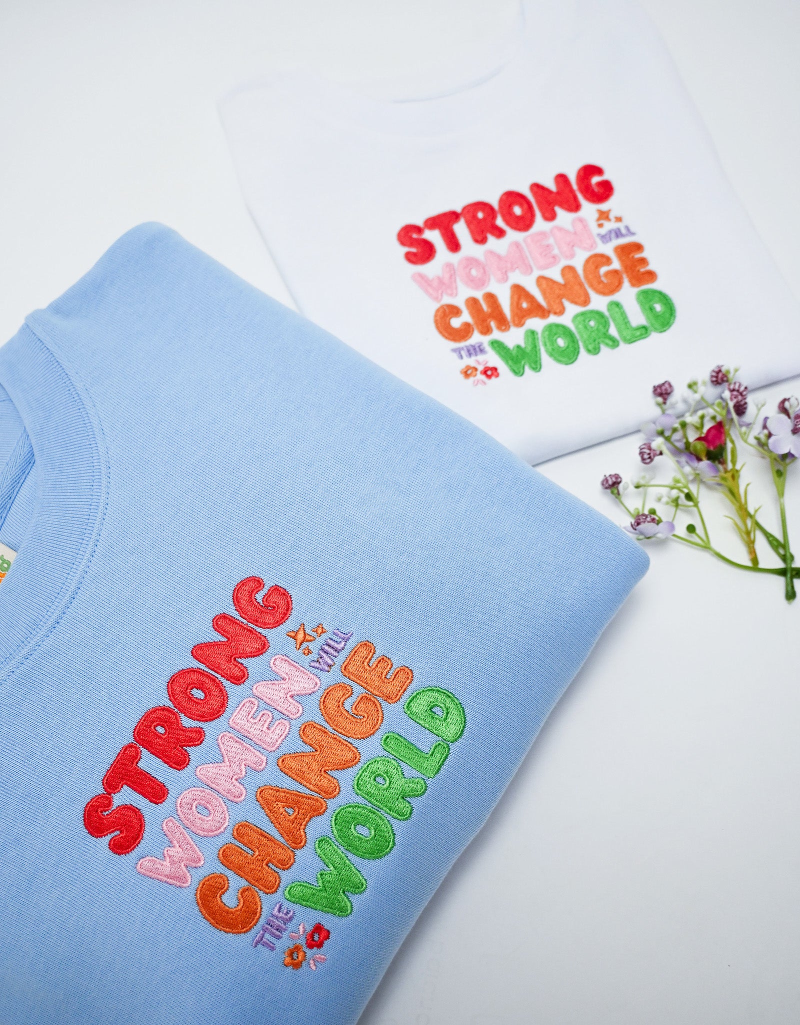 Strong Women Embroidered Oversized Organic Cotton Tee