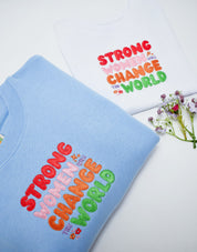 Strong Women Embroidered Oversized Organic Cotton Tee