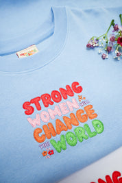 Strong Women Embroidered Organic Cotton Sweatshirt