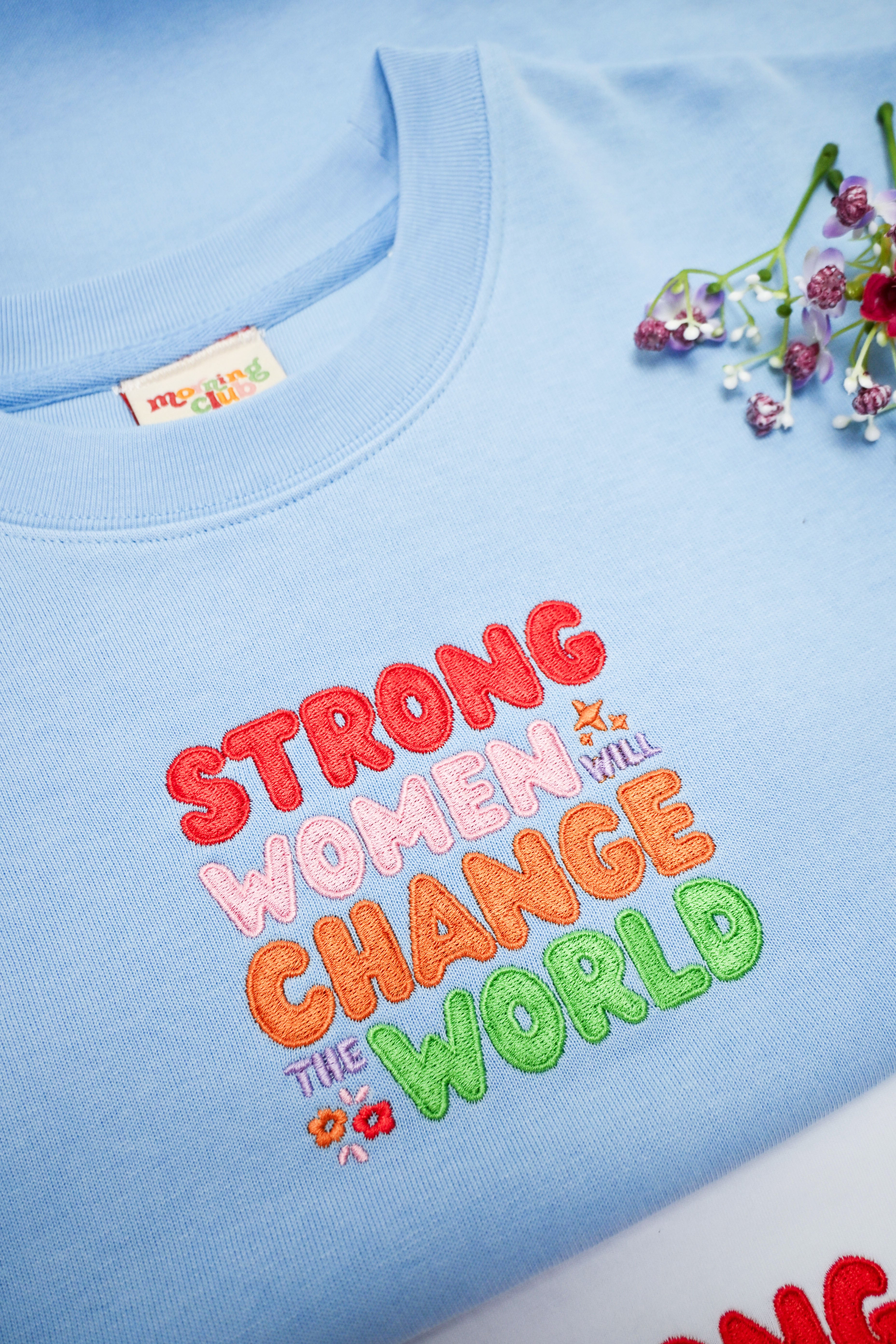 Strong Women Embroidered Organic Cotton Sweatshirt
