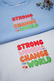 Strong Women Embroidered Organic Cotton T-Shirt