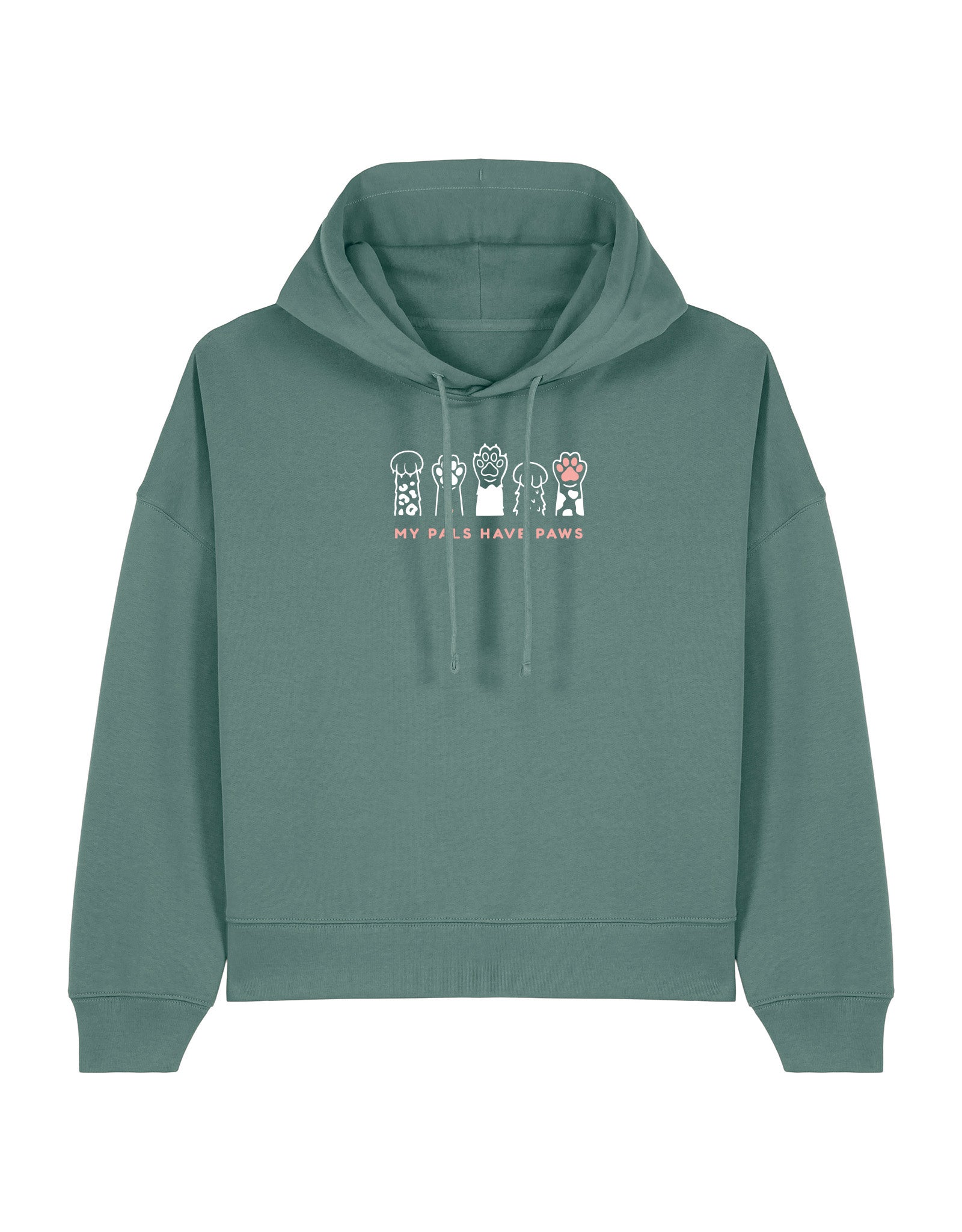 My Pals Have Paws Embroidered Boxy Organic Cotton Hoodie
