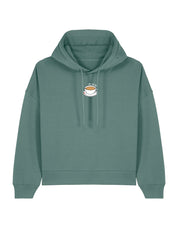 Spill The Tea Embroidered Boxy Organic Cotton Hoodie