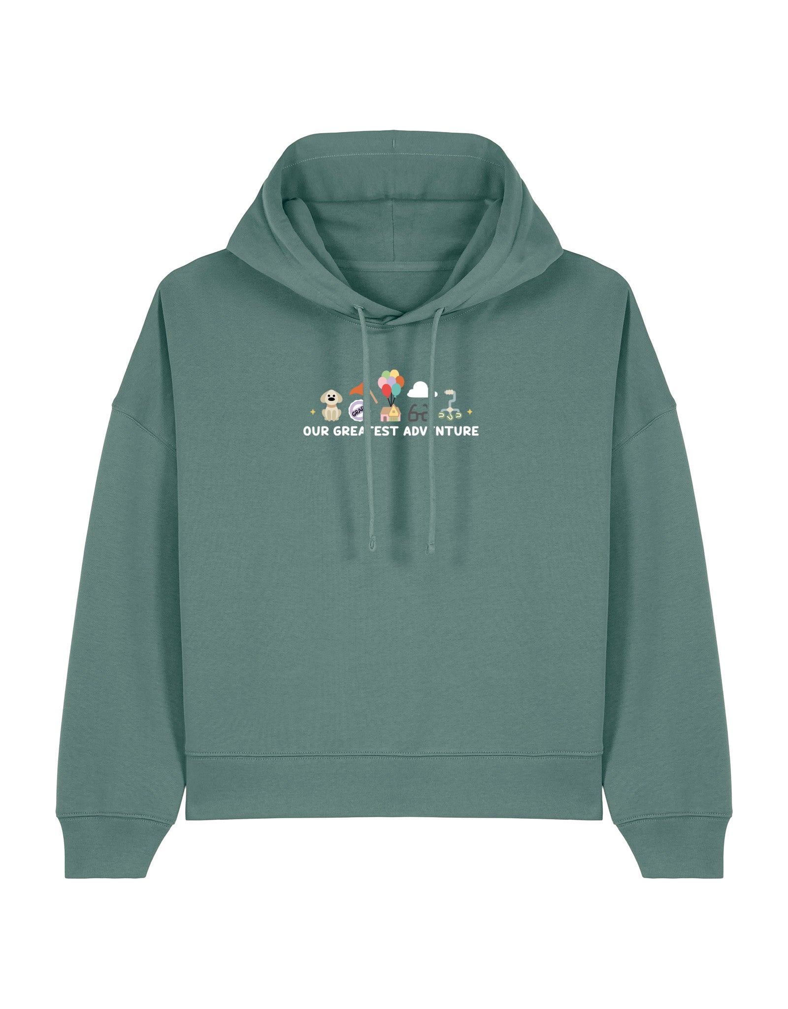 Up Embroidered Boxy Organic Cotton Hoodie