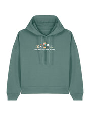 Up Embroidered Boxy Organic Cotton Hoodie