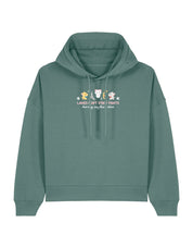 Cats Embroidered Boxy Organic Cotton Hoodie