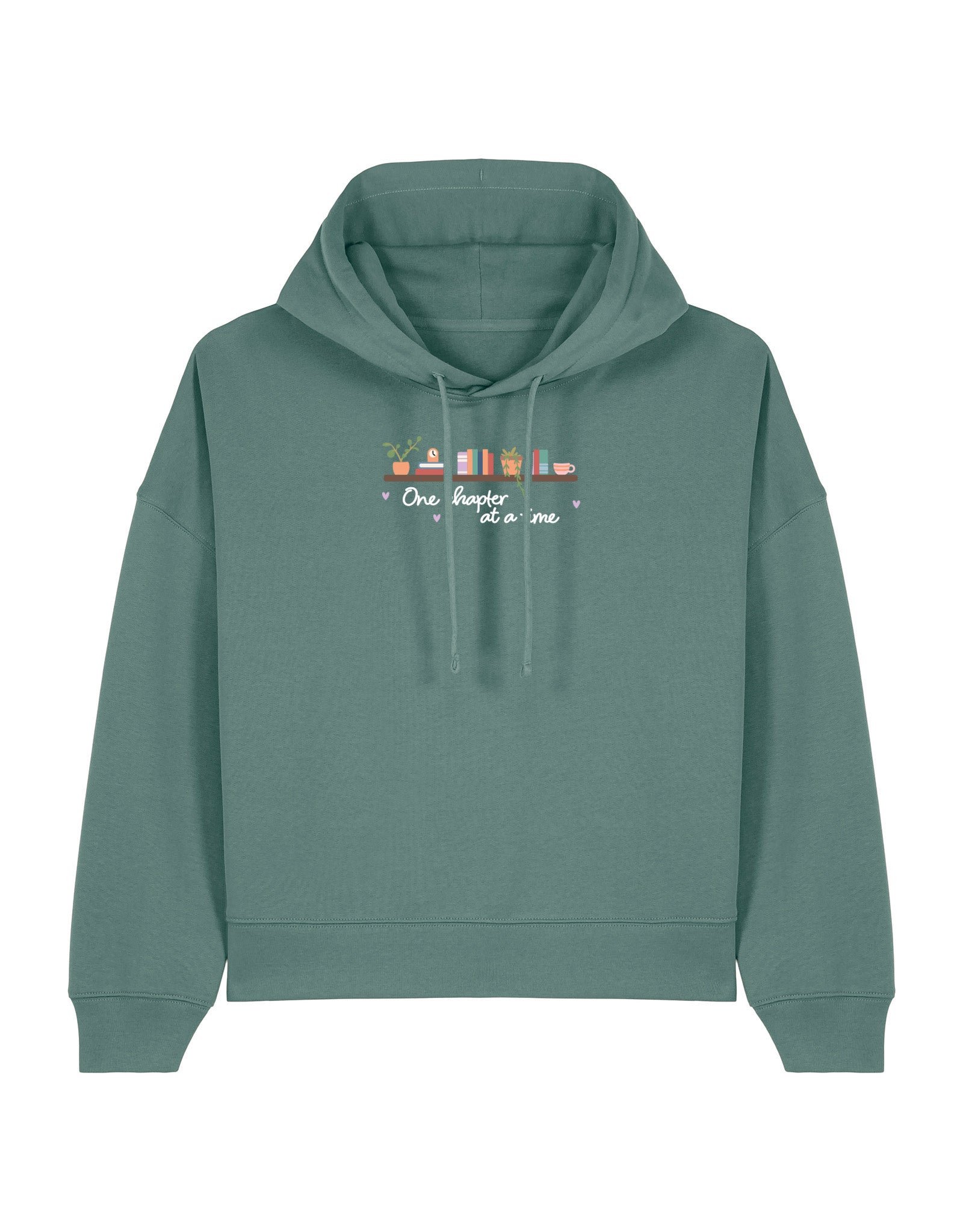 One Chapter At A Time Embroidered Boxy Organic Cotton Hoodie