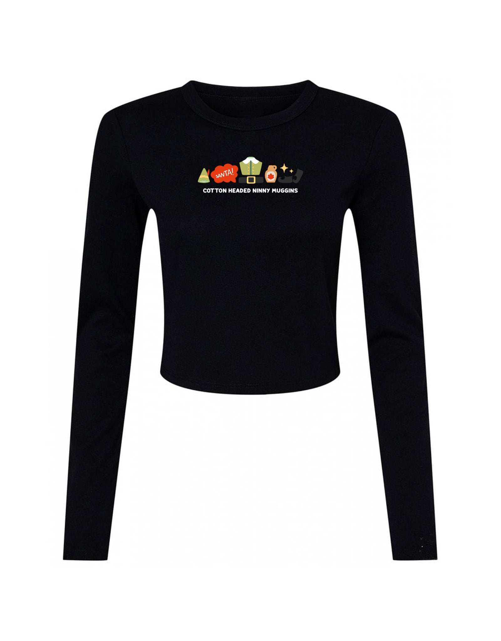Elf Embroidered Micro Rib Long Sleeved Tee