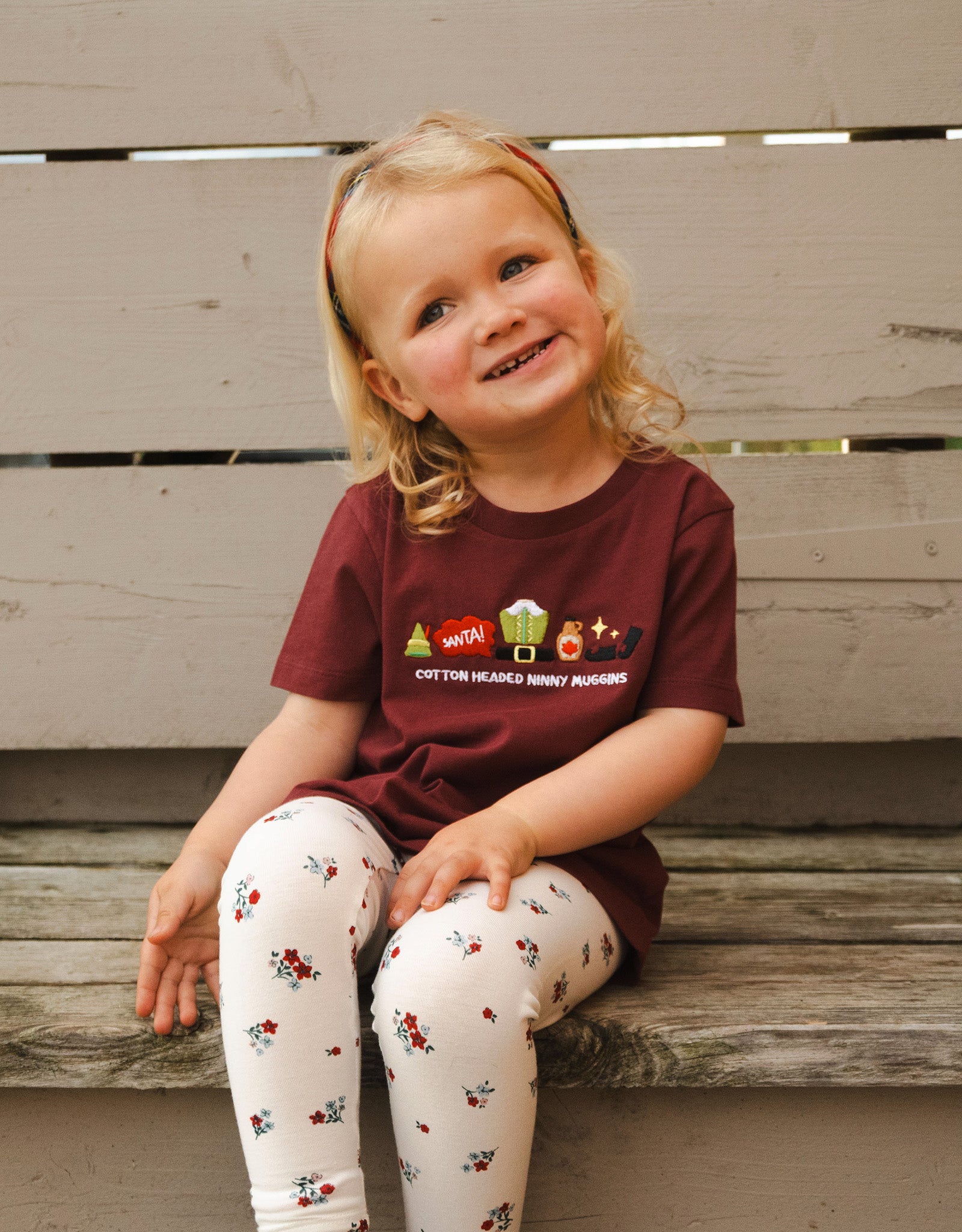 Elf Embroidered Organic Cotton Childrens T-Shirt