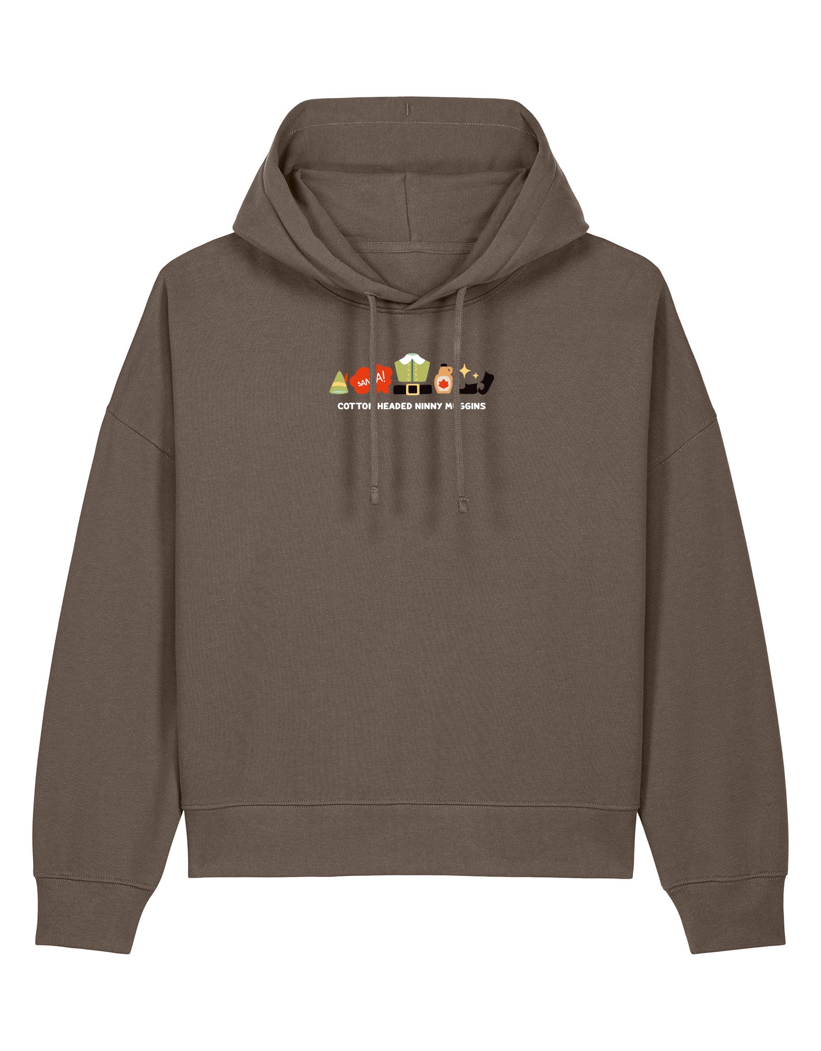 Elf Embroidered Boxy Organic Cotton Hoodie