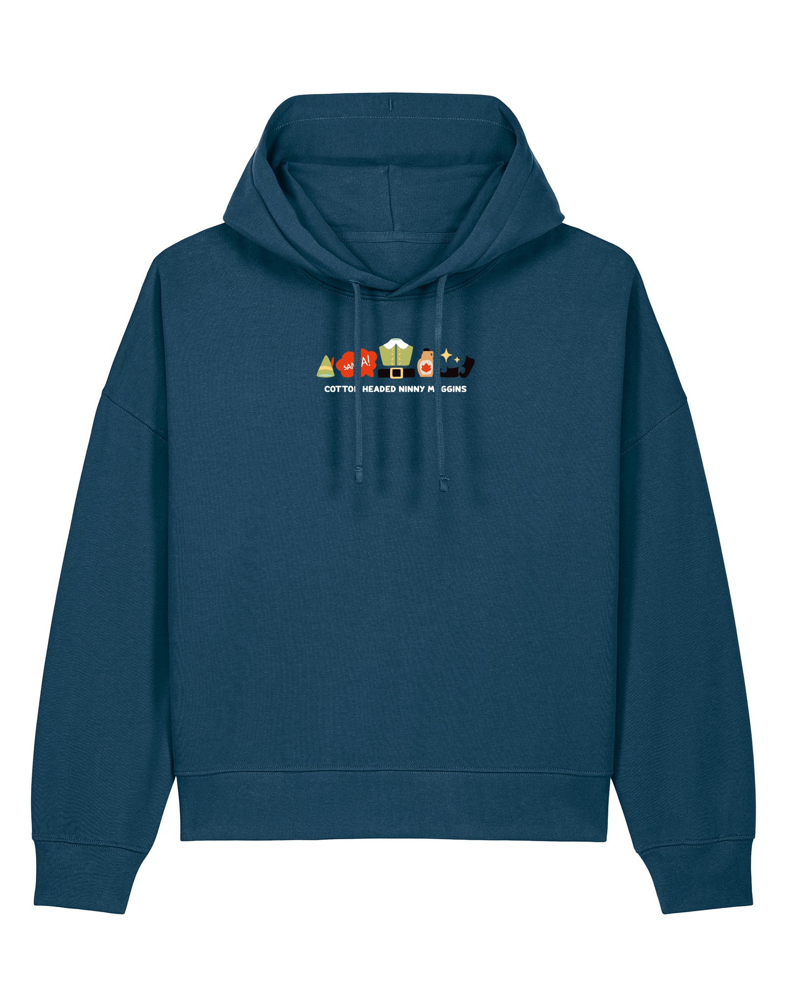 Elf Embroidered Boxy Organic Cotton Hoodie