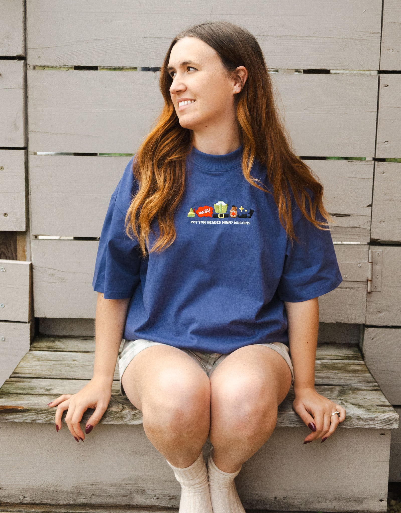 Elf Embroidered Oversized Organic Cotton Tee