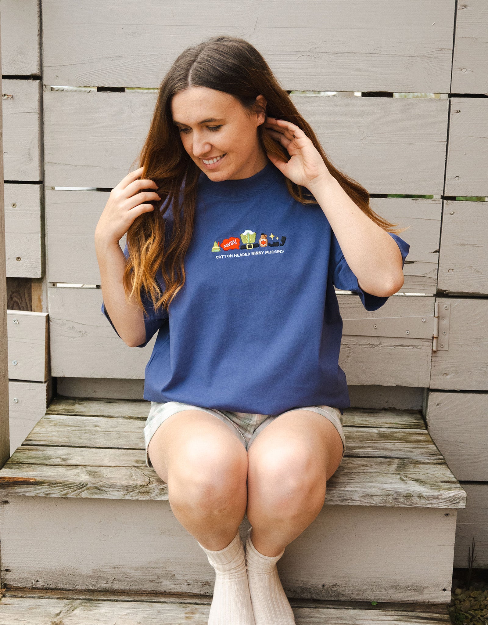 Elf Embroidered Oversized Organic Cotton Tee