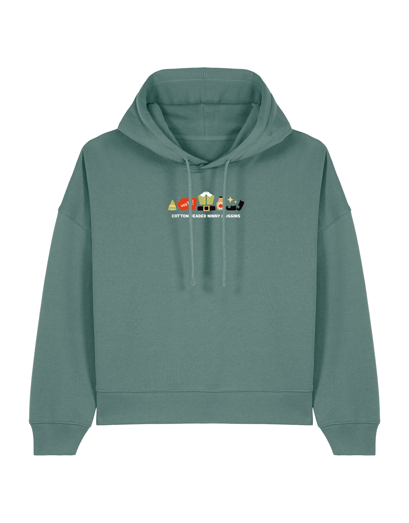 Elf Embroidered Boxy Organic Cotton Hoodie