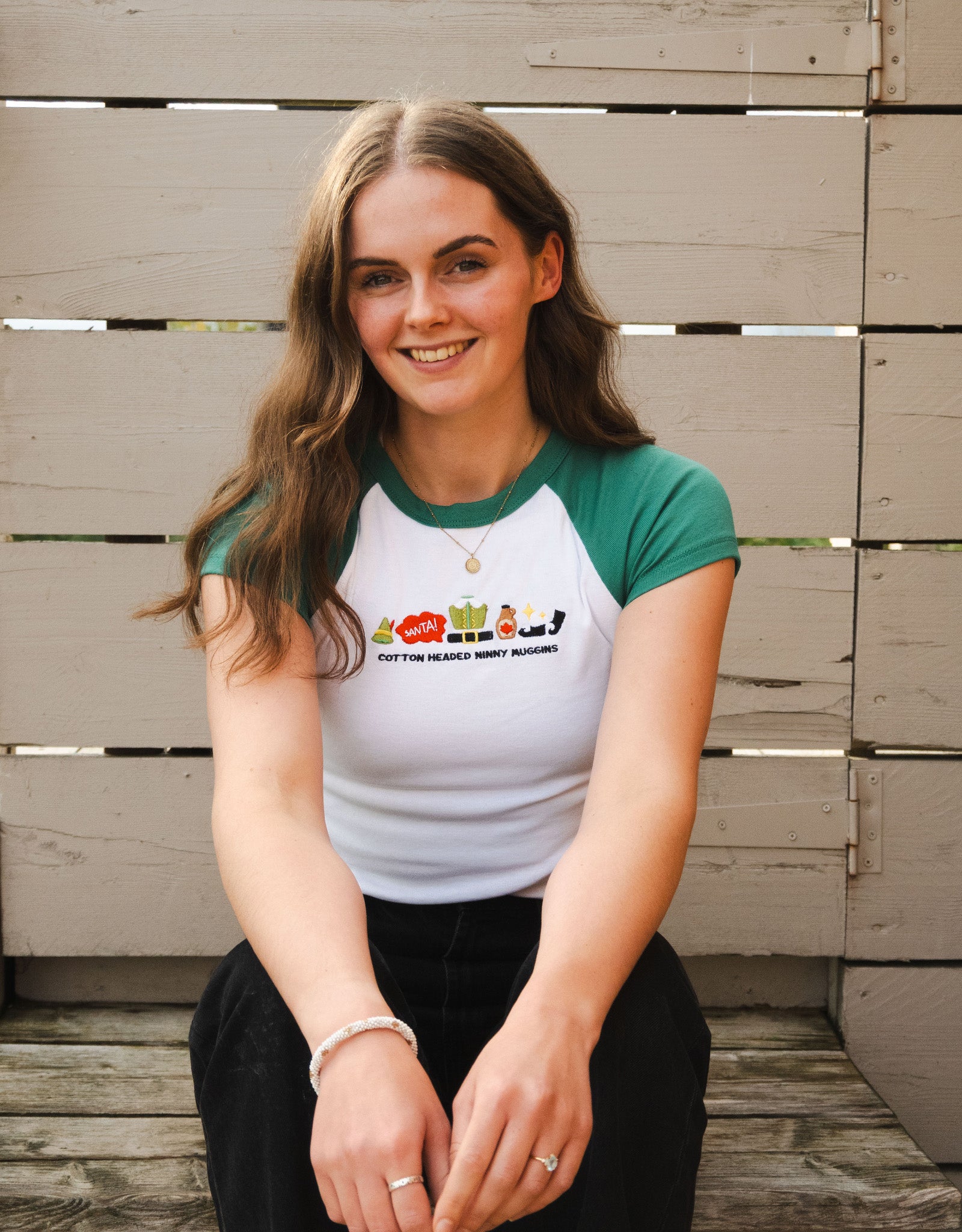 Elf Embroidered Micro Rib Baby Tee