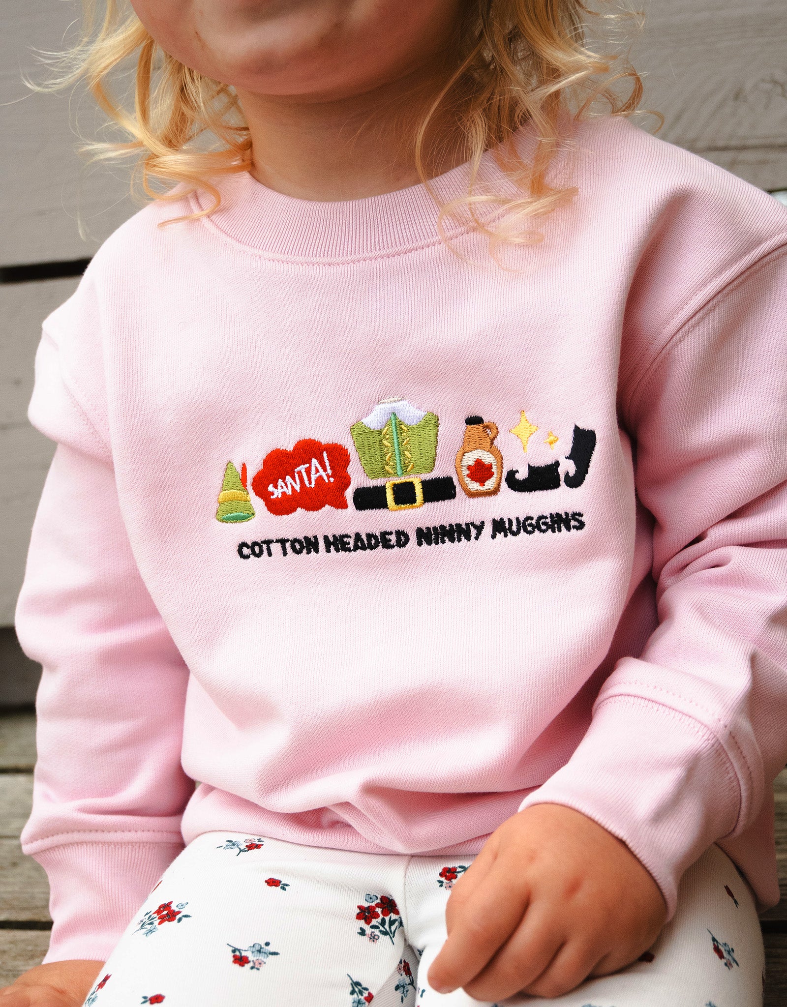 Elf Embroidered Organic Cotton Childrens Sweatshirt