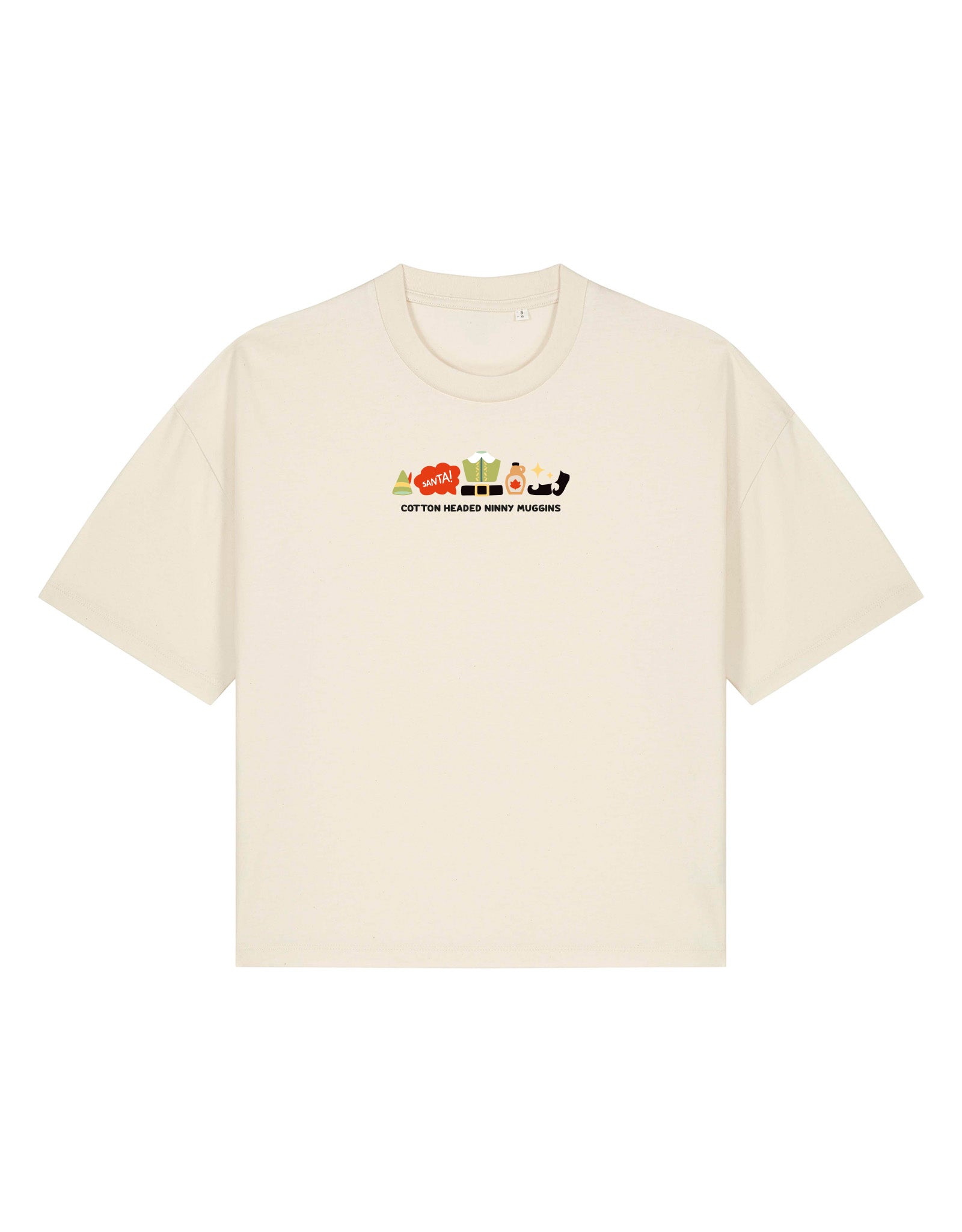 Elf Embroidered Boxy Organic Cotton Tee
