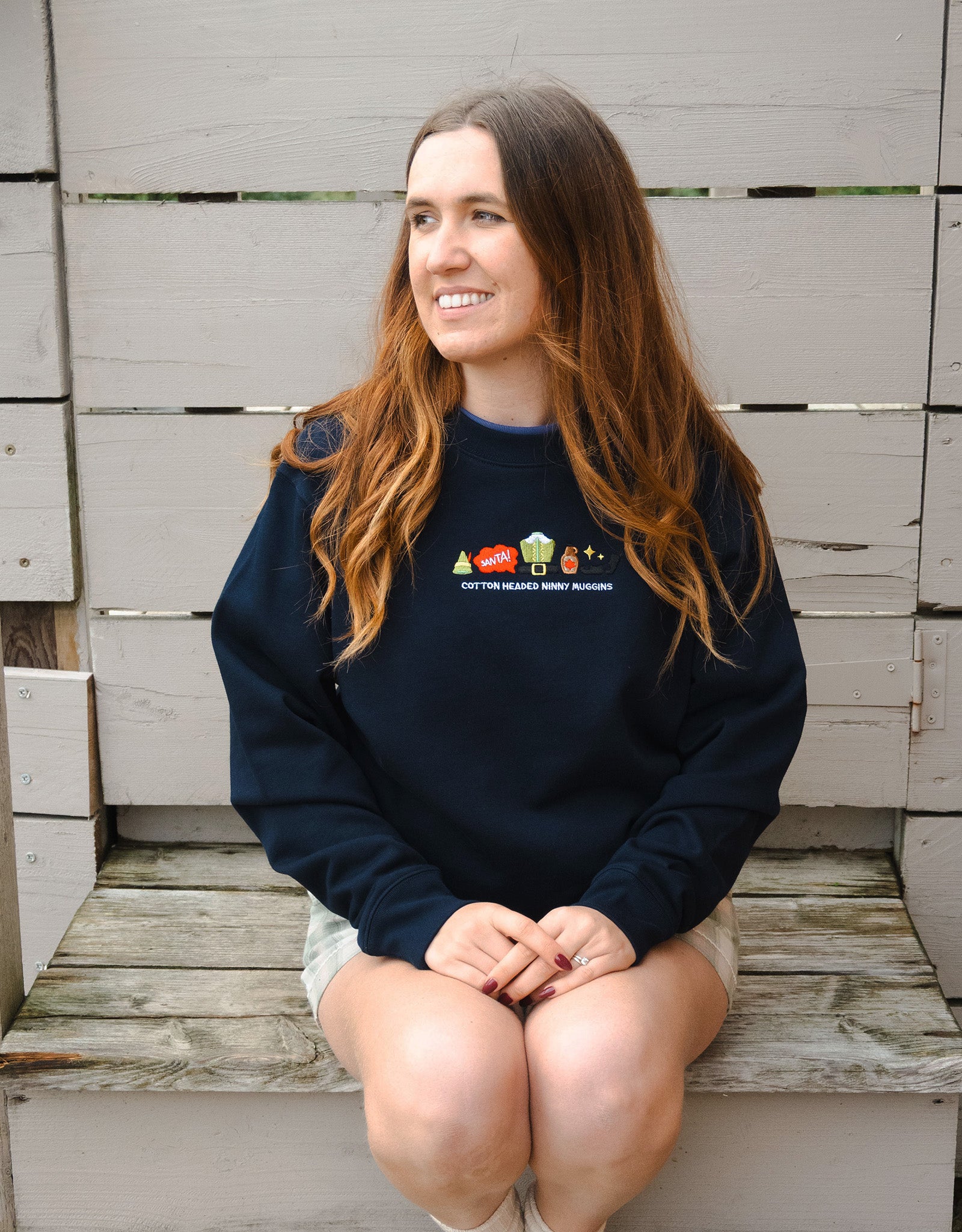 Elf Embroidered Organic Cotton Sweatshirt