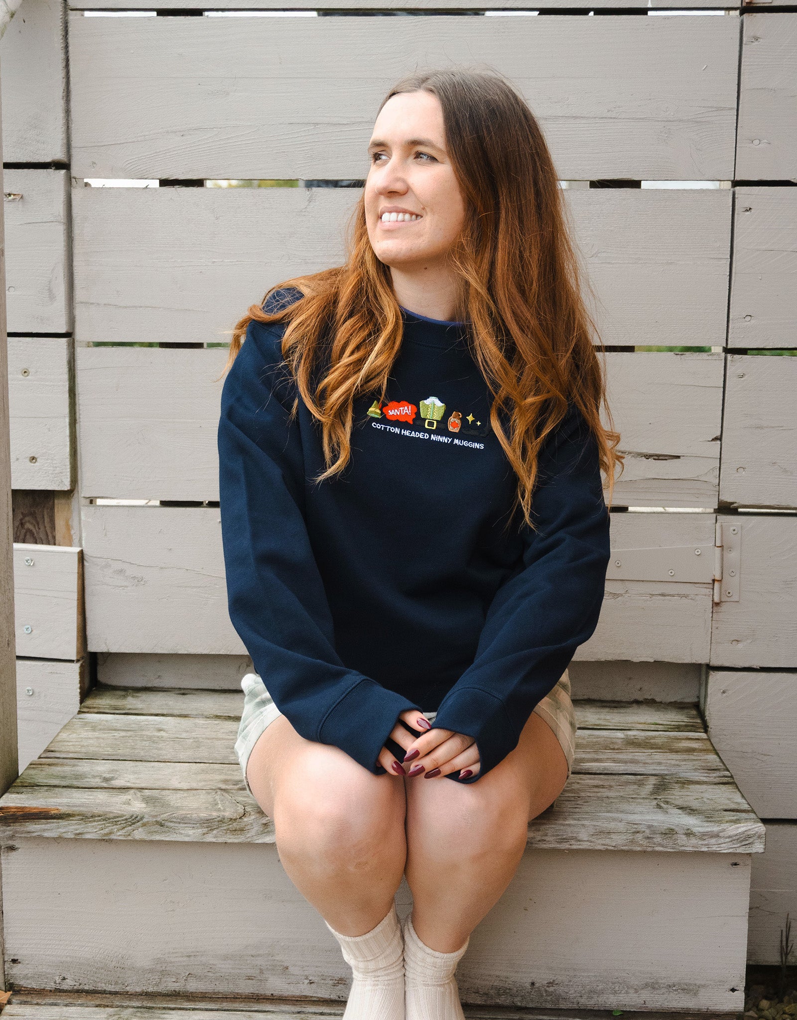 Elf Embroidered Organic Cotton Sweatshirt