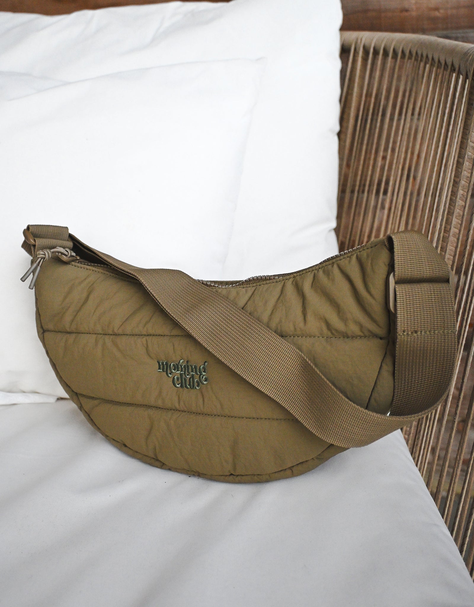 Essentials Recycled Nylon Quilted Cross Body Bag