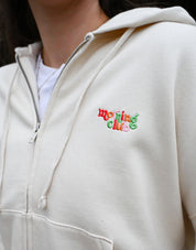 Essentials Embroidered Boxy Organic Cotton Zip Hoodie