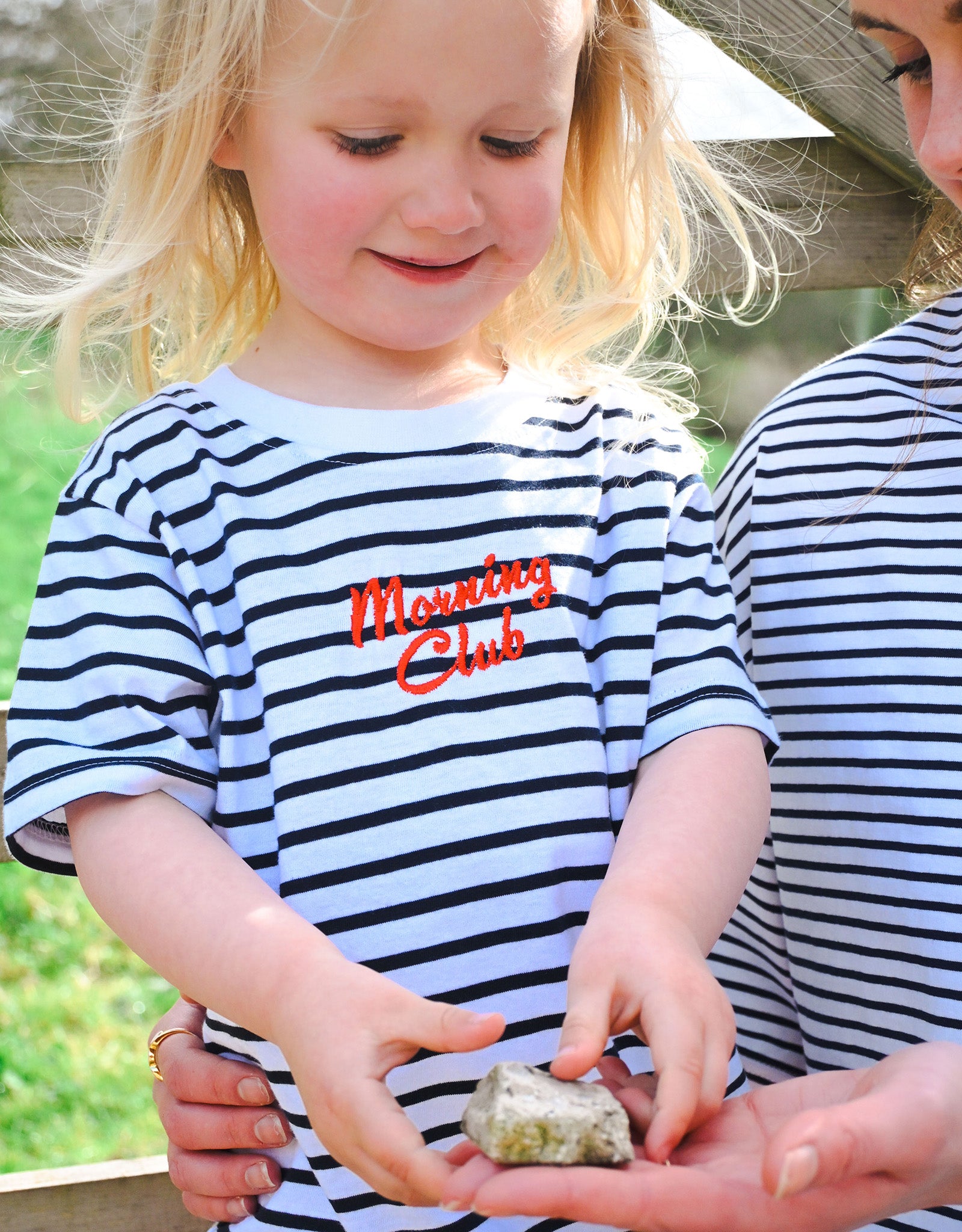 Essentials Embroidered Stripe Cotton Childrens Tee
