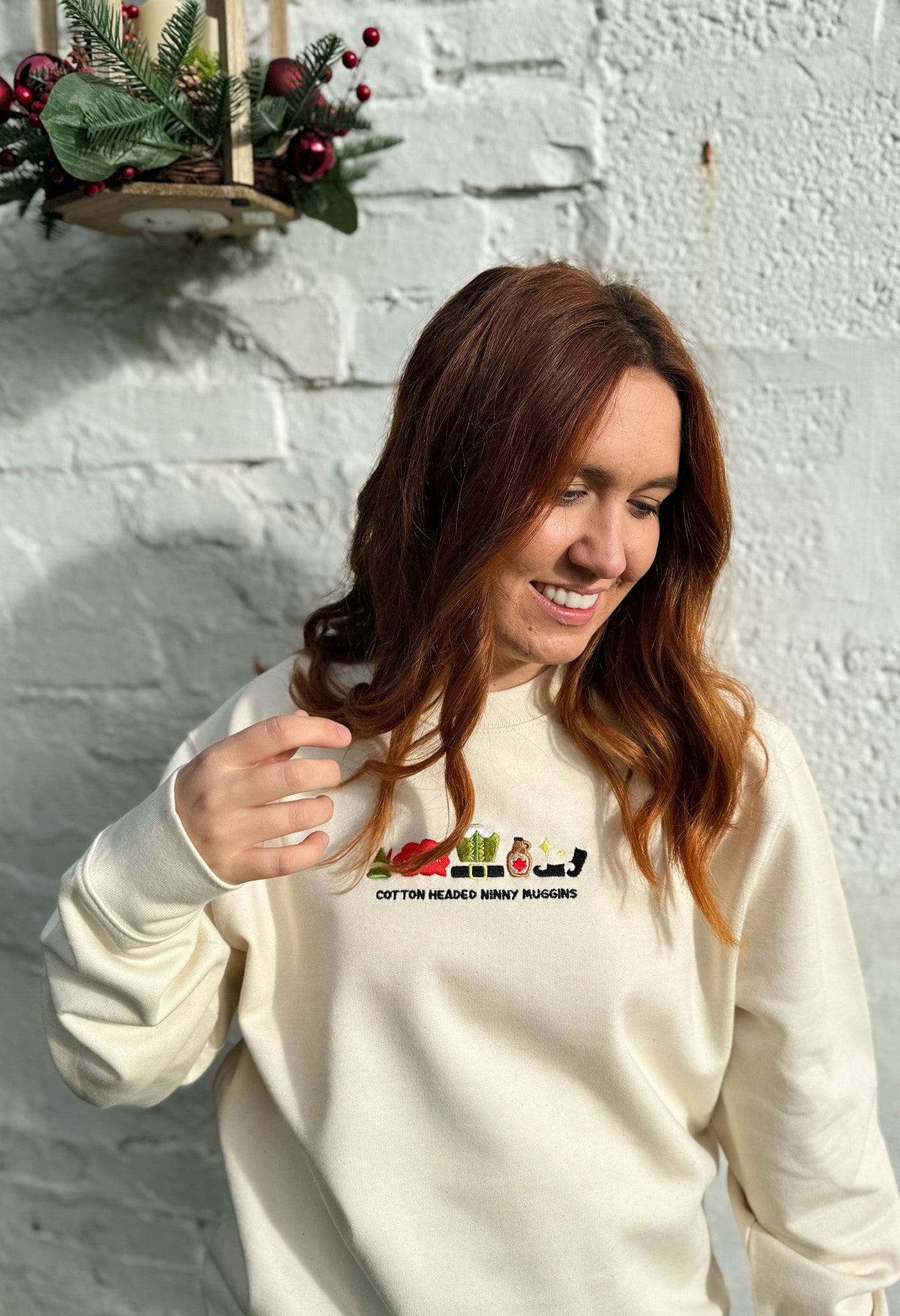 Elf Embroidered Organic Cotton Sweatshirt