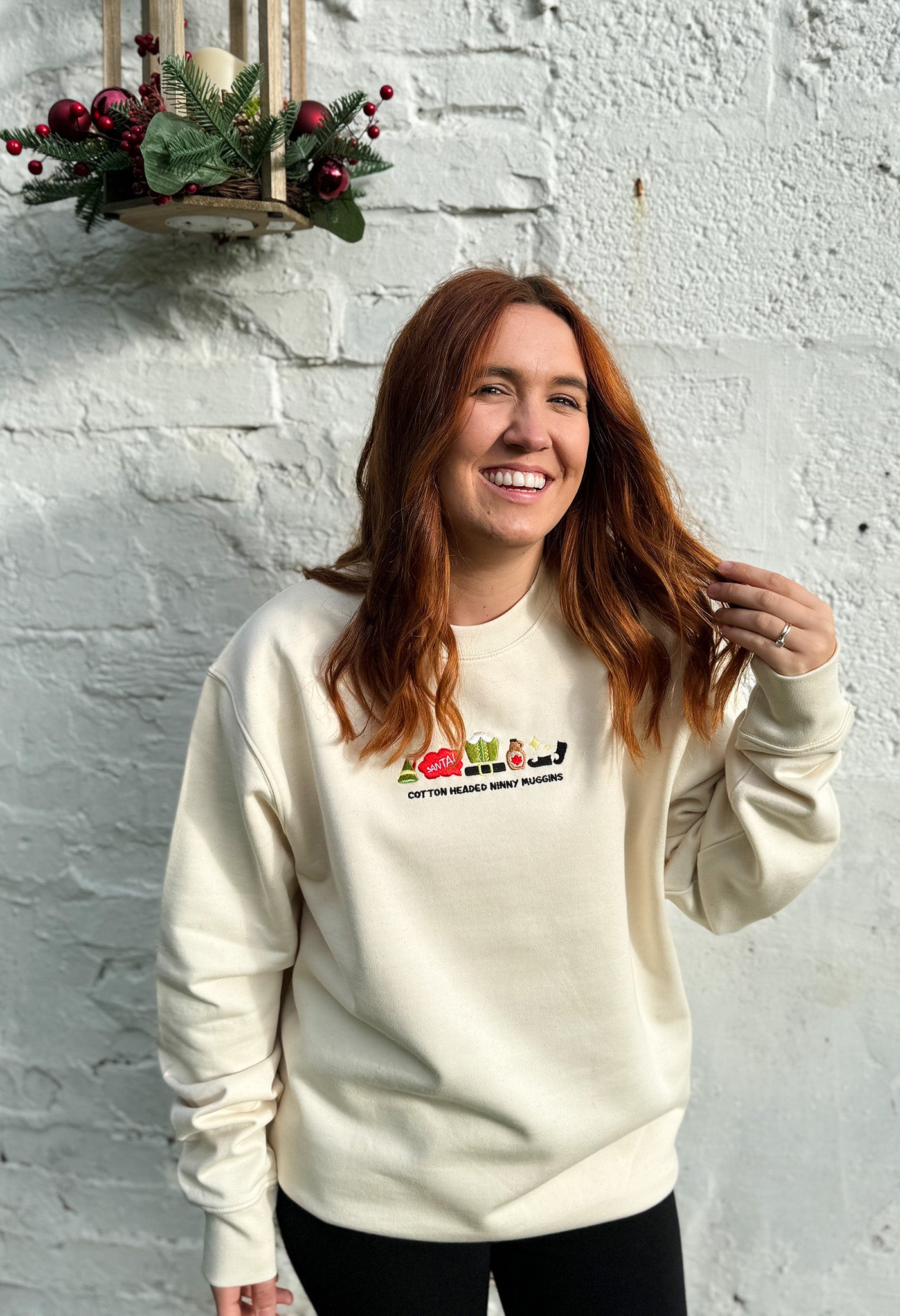 Elf Embroidered Organic Cotton Sweatshirt