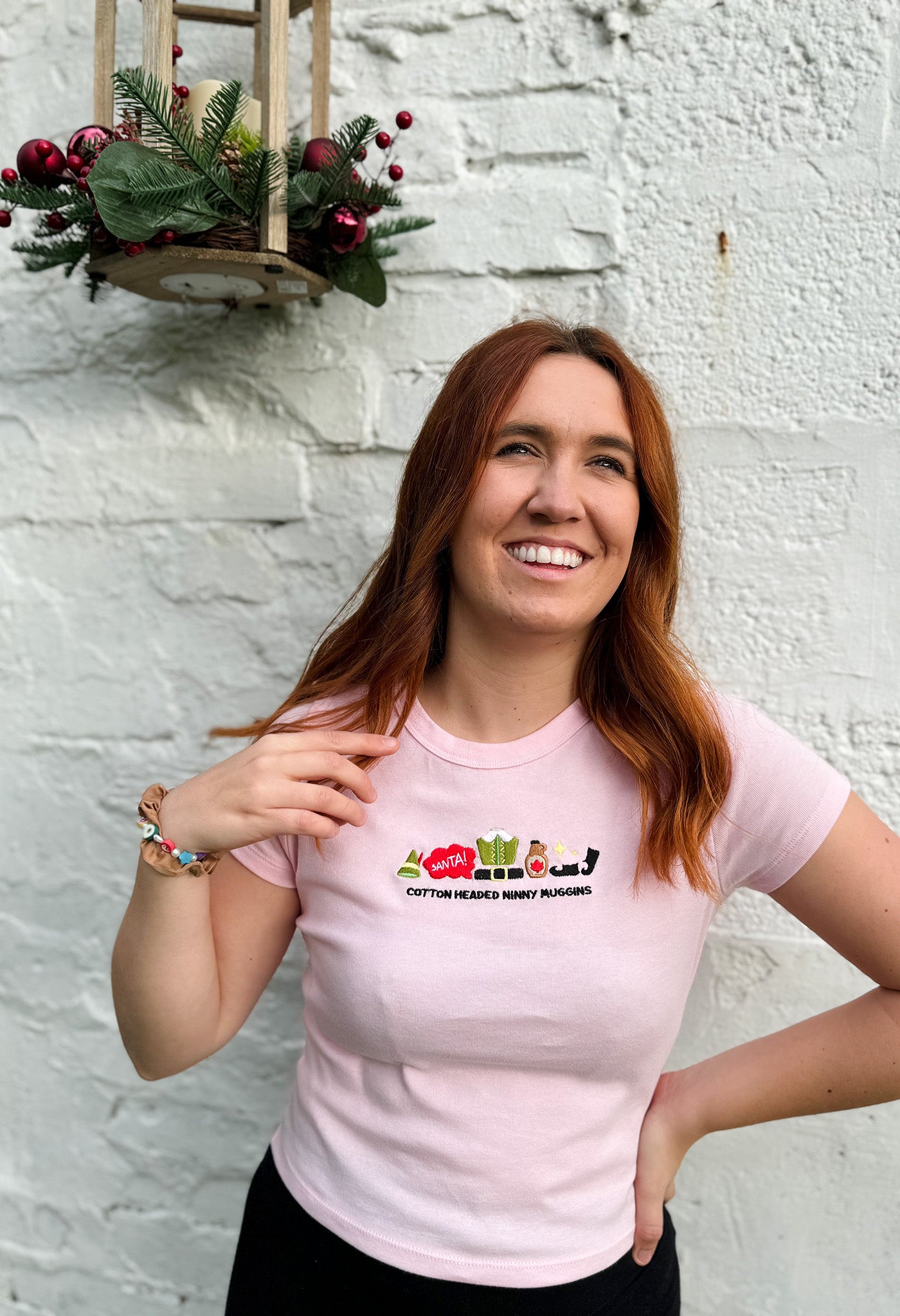 Elf Embroidered Micro Rib Baby Tee