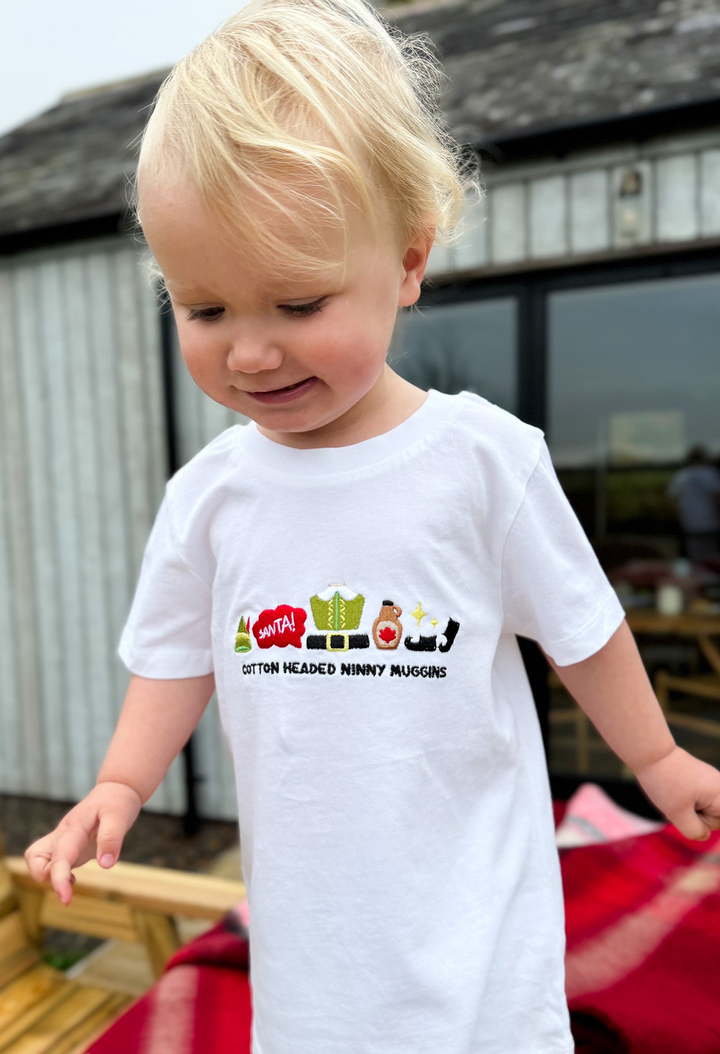 Elf Embroidered Organic Cotton Childrens T-Shirt