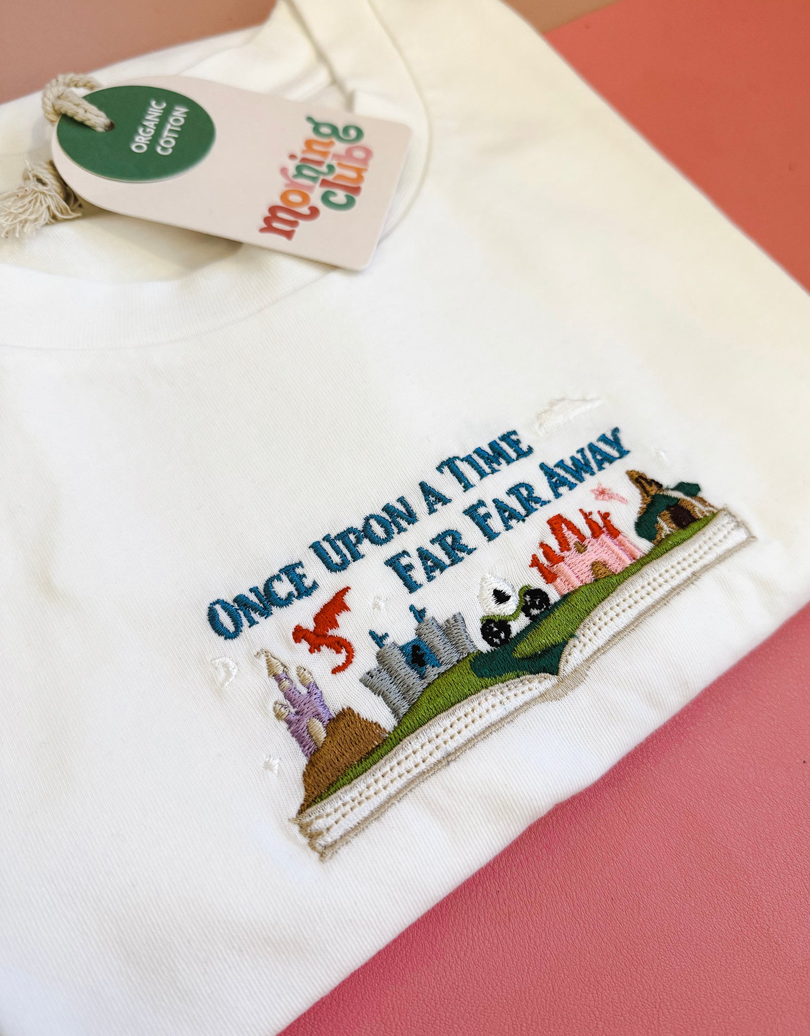 Far Far Away Embroidered Micro Rib 3/4 Sleeve Tee