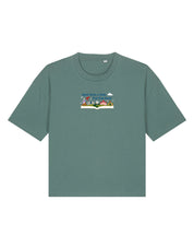 Far Far Away Embroidered Boxy Organic Cotton Tee