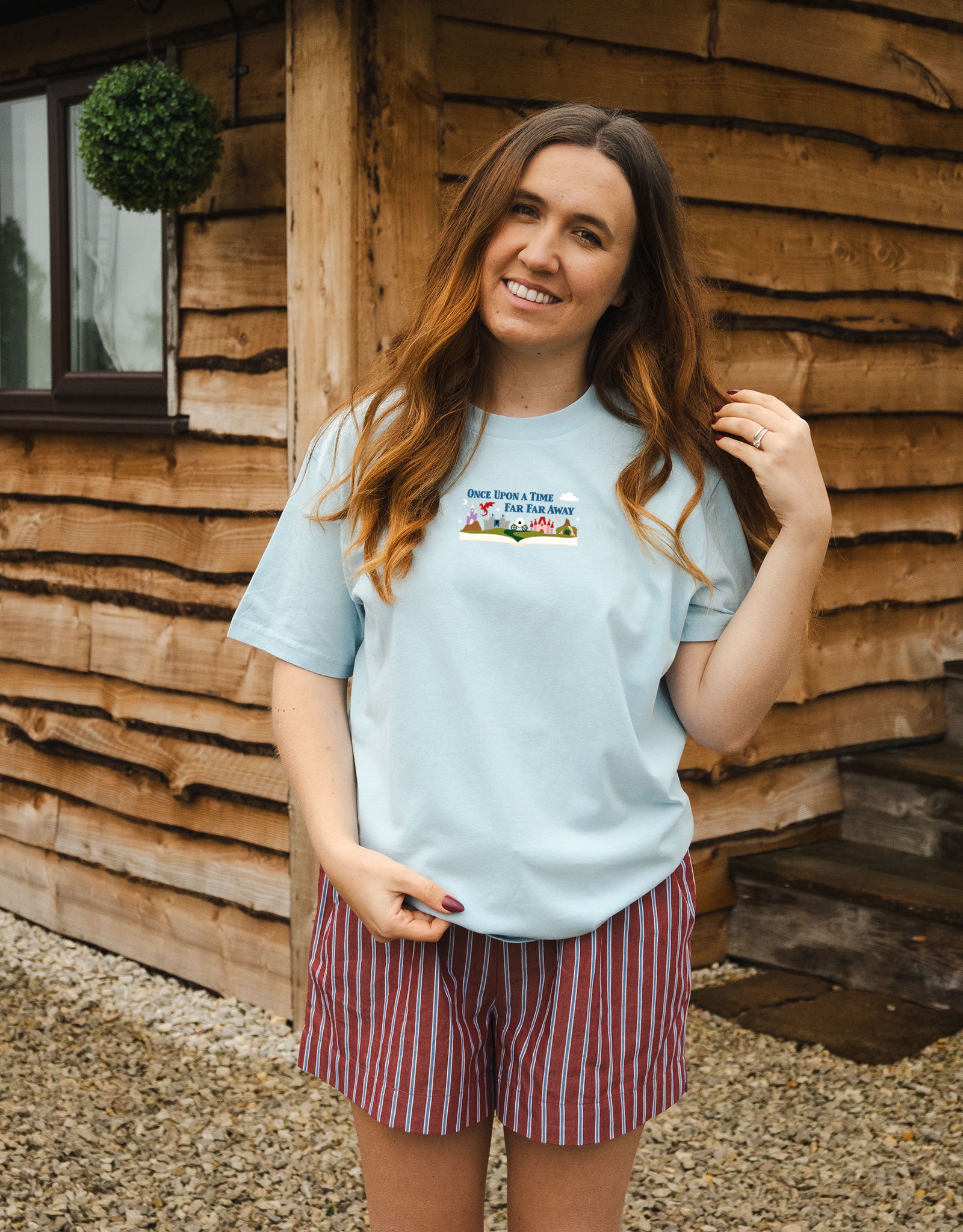 Far Far Away Embroidered Organic Cotton T-Shirt