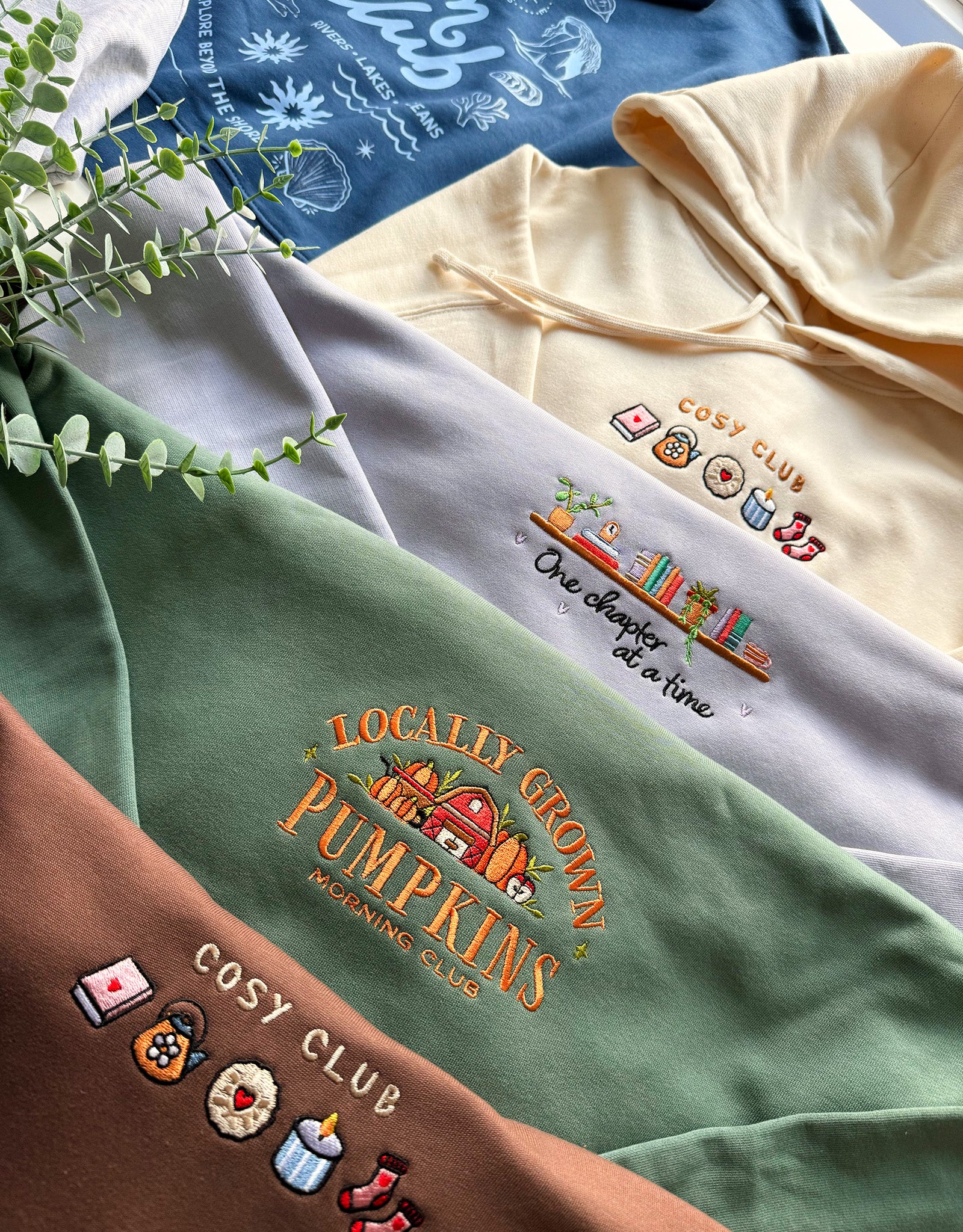 Angus and Thongs Embroidered Boxy Organic Cotton Hoodie