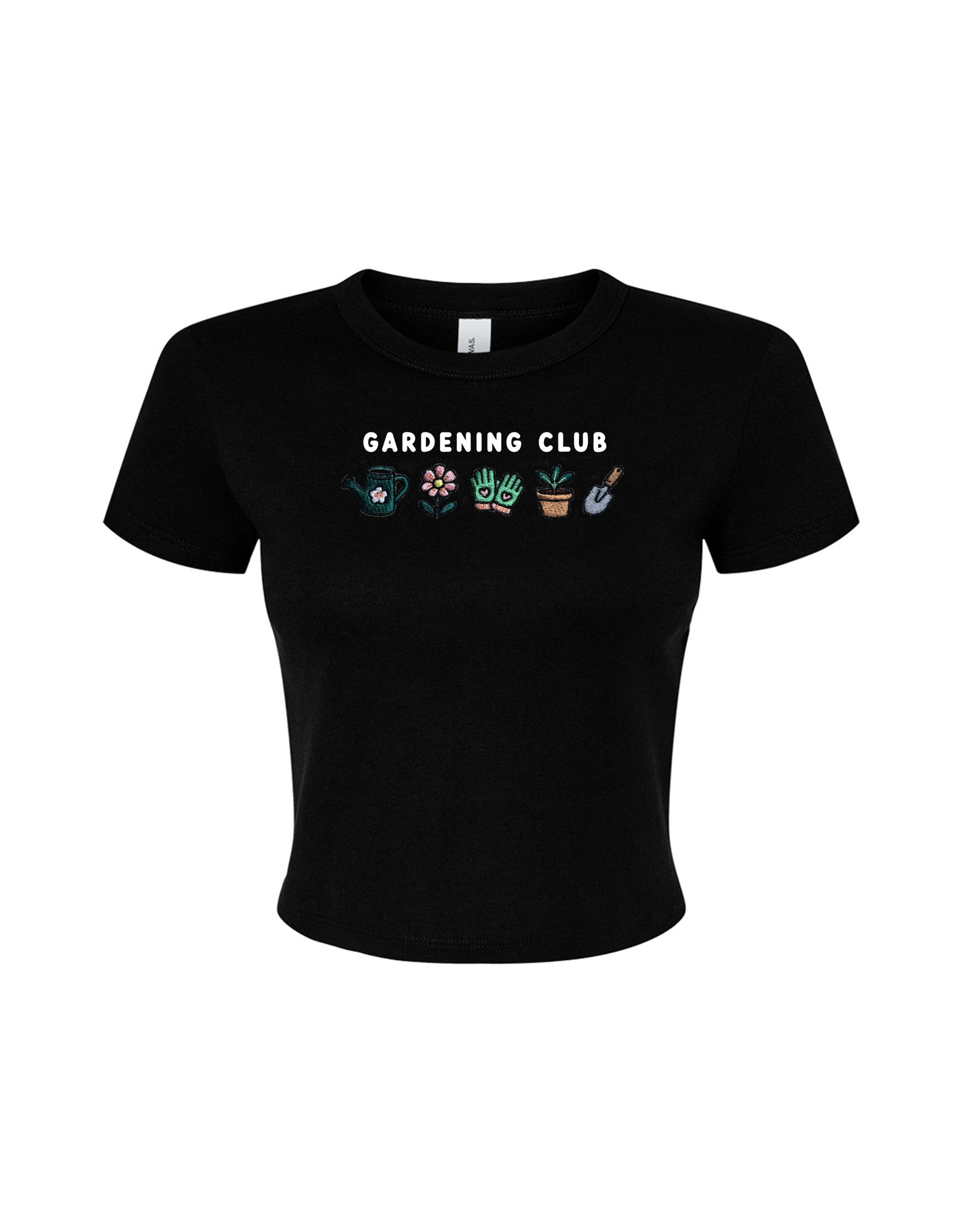 Gardening Club Embroidered Micro Rib Baby Tee