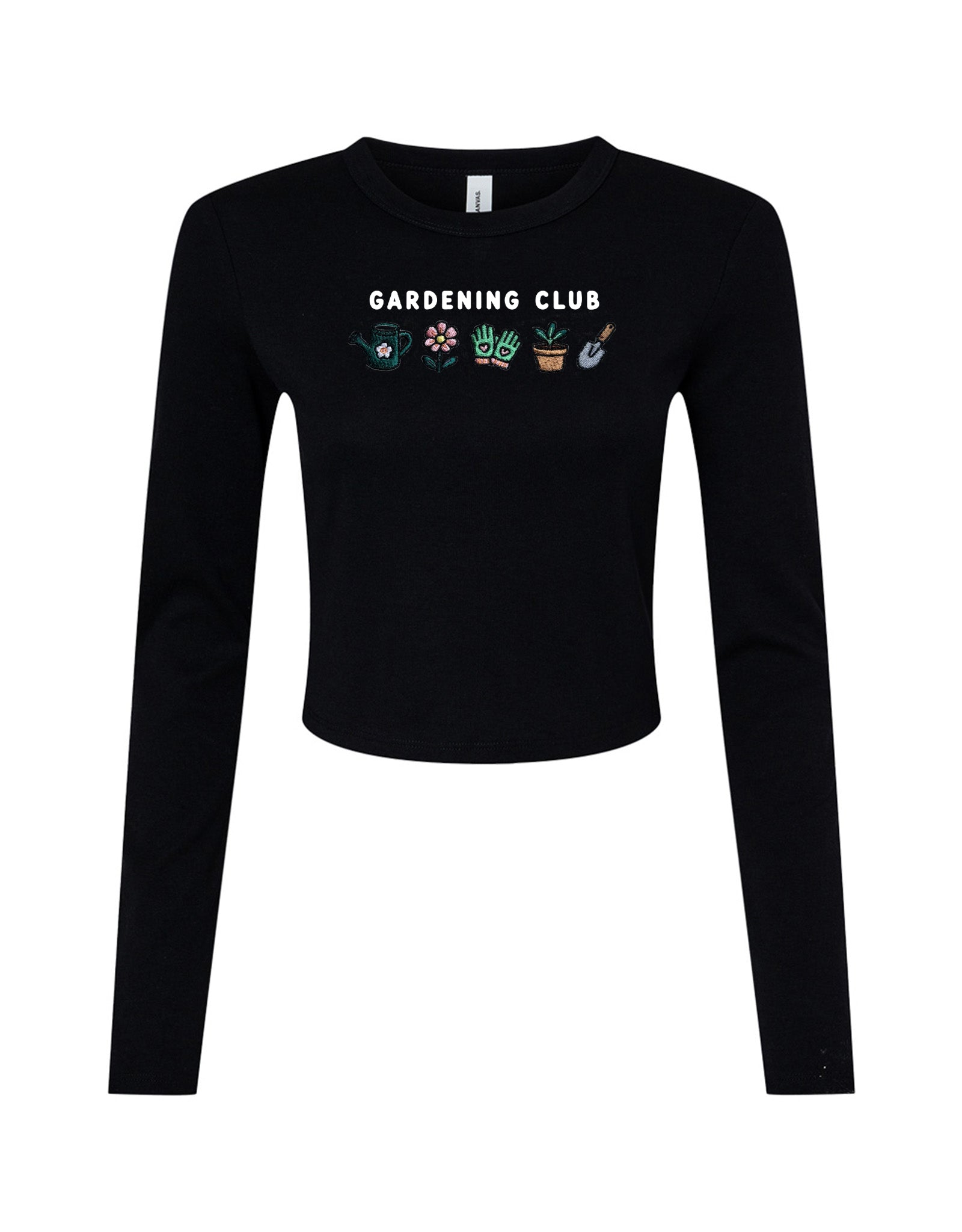 Gardening Club Embroidered Micro Rib Long Sleeved Tee