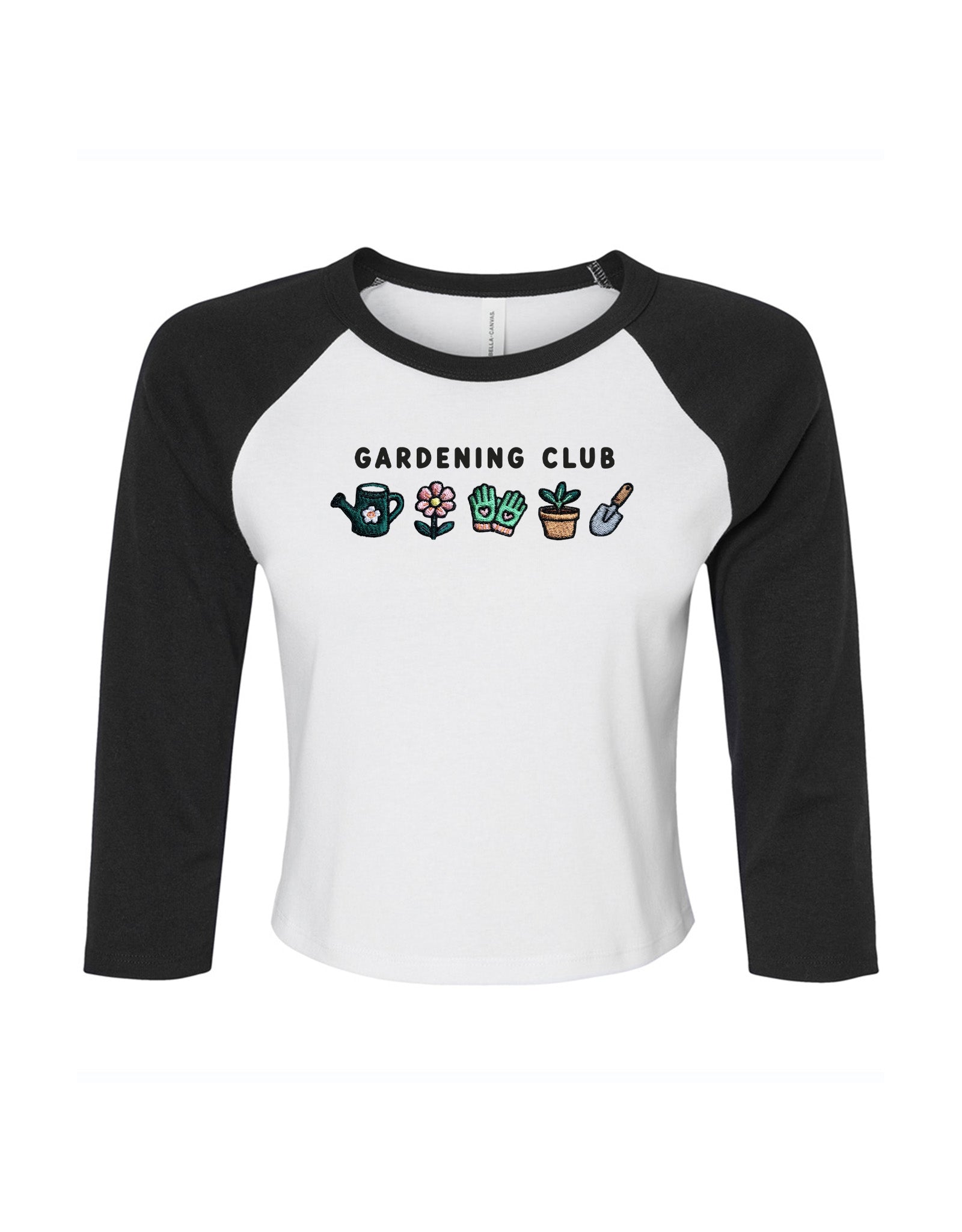 Gardening Club Embroidered Micro Rib 3/4 Sleeve Tee