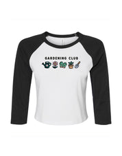 Gardening Club Embroidered Micro Rib 3/4 Sleeve Tee
