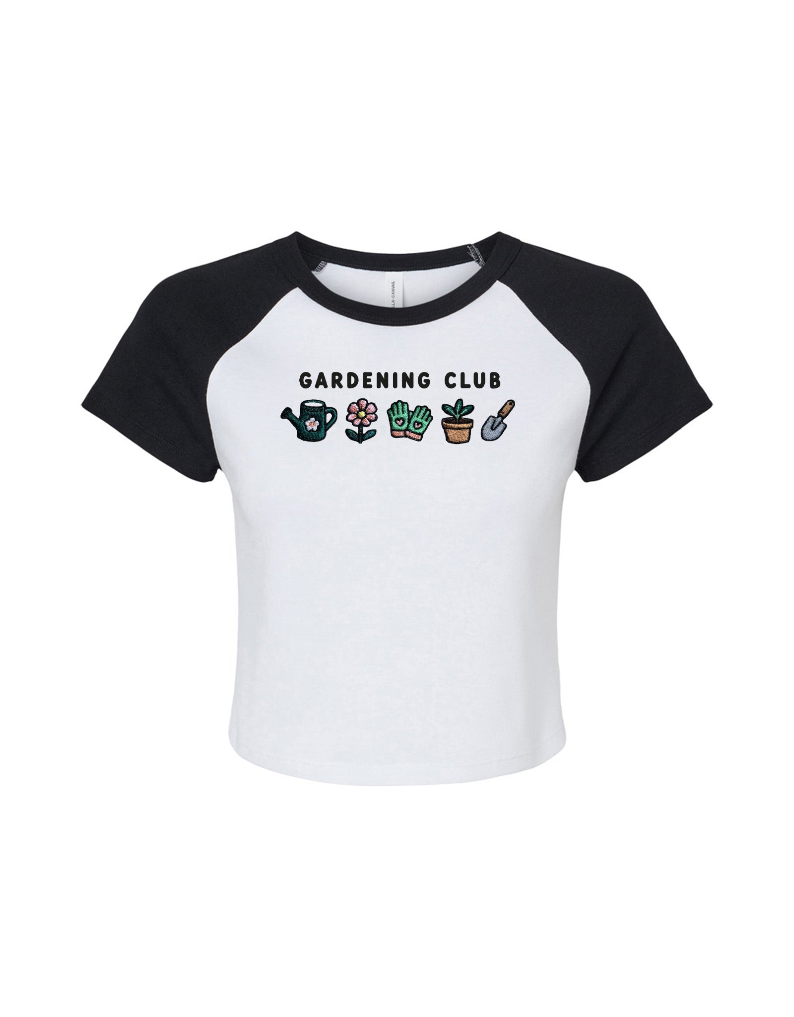 Gardening Club Embroidered Micro Rib Raglan Baby Tee